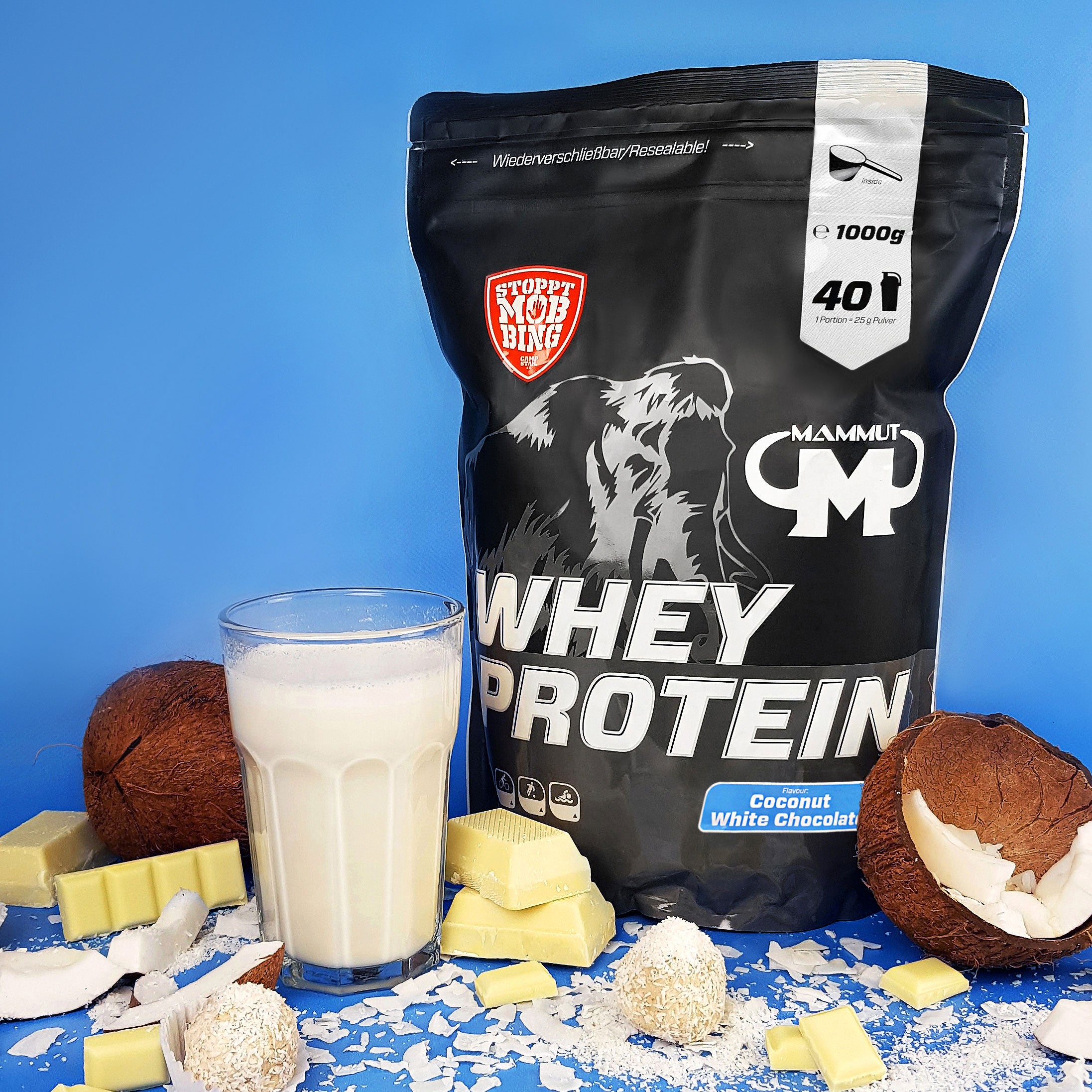 Whey Protein - Coconut White Chocolate - 1000 g Zipp-Beutel#geschmack_coconut-white-chocolate
