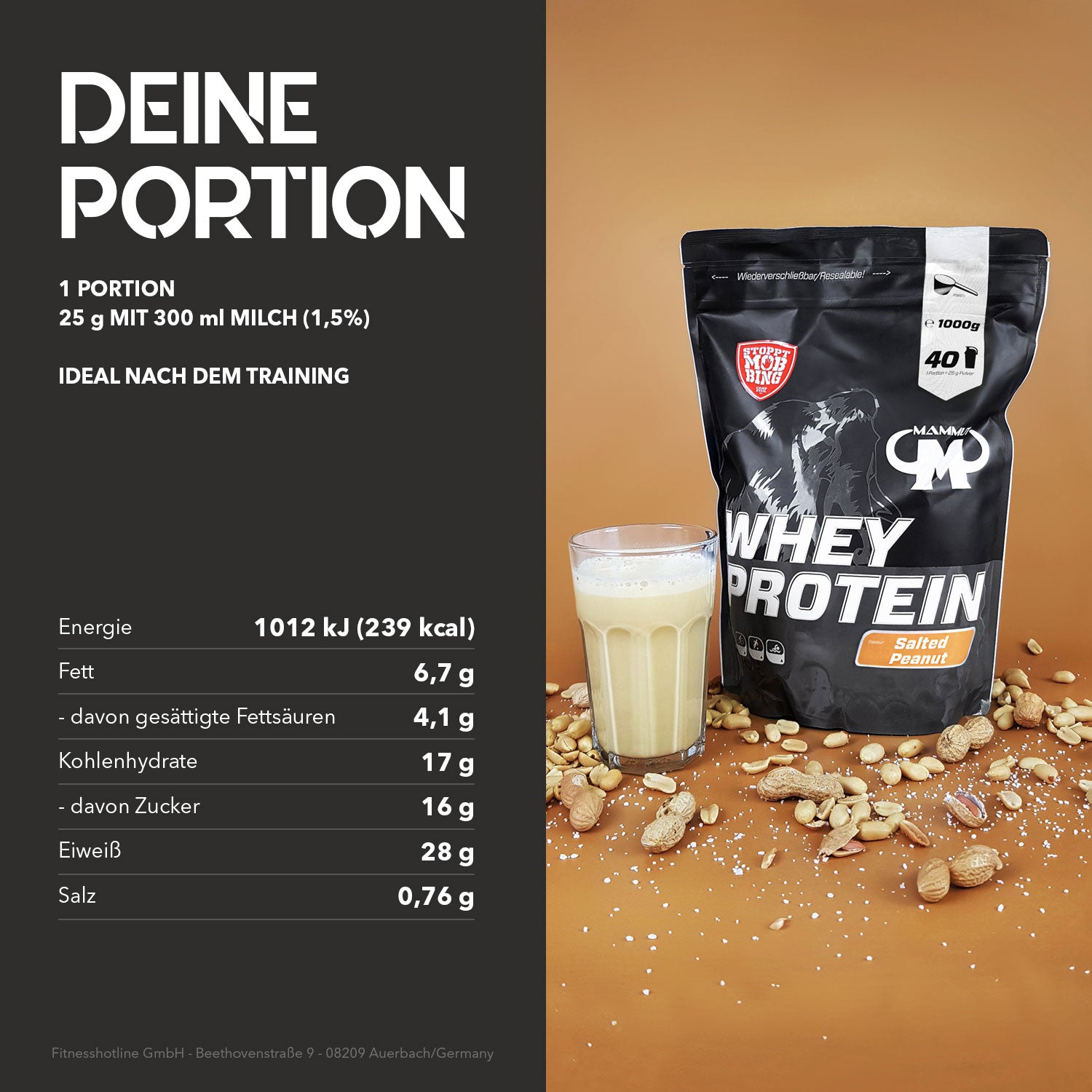 Whey Protein - Salted Peanut - 1000 g Zipp-Beutel#geschmack_salted-peanut