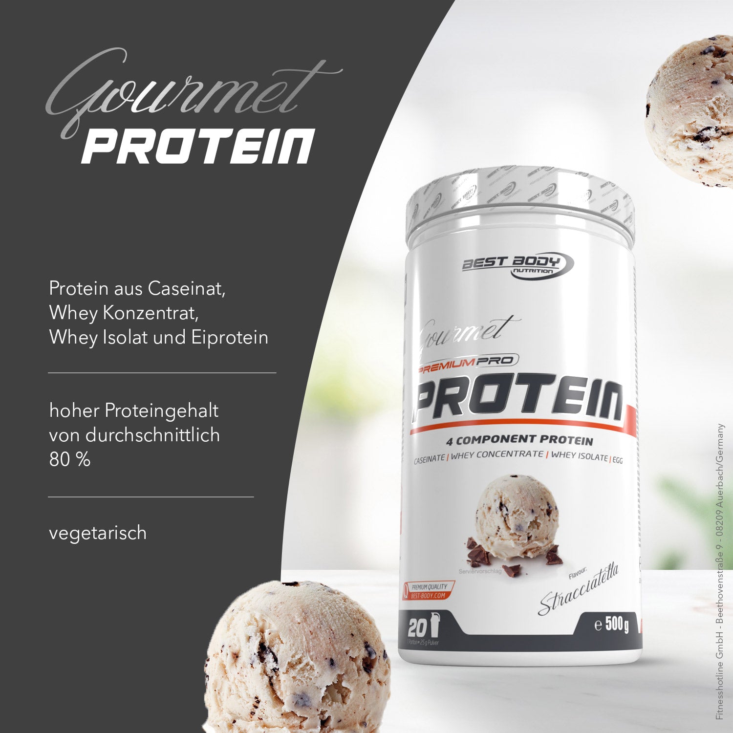 Gourmet Premium Pro Protein - Stracciatella - 500 g Dose#geschmack_stracciatella