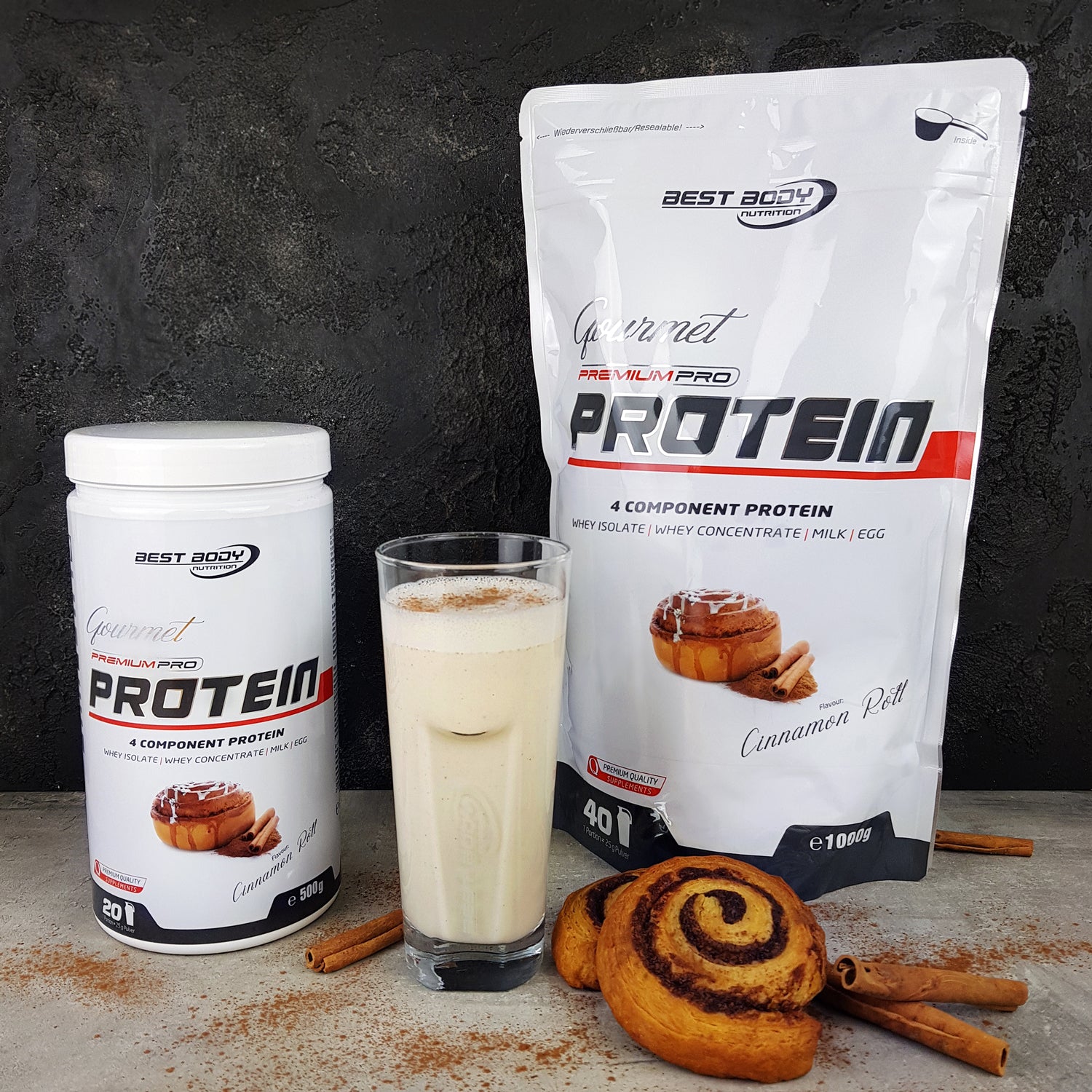 Gourmet Premium Pro Protein - Cinnamon Roll - 1000 g Zipp-Beutel#geschmack_cinnamon-roll