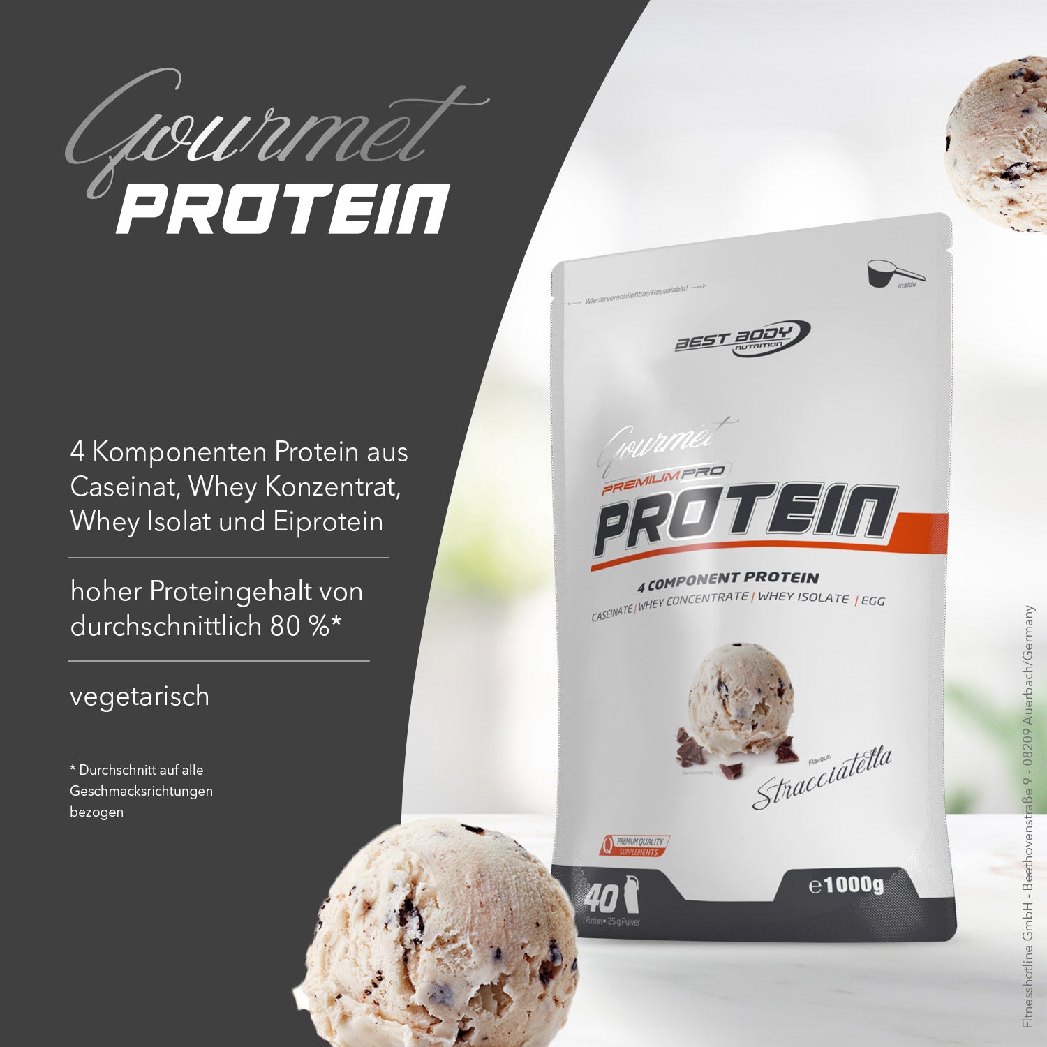 Gourmet Premium Pro Protein - Stracciatella - 1000 g Zipp-Beutel#geschmack_stracciatella