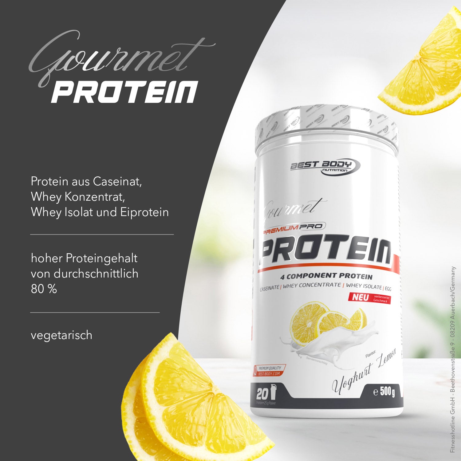 Gourmet Premium Pro Protein - Yoghurt Lemon - 500 g Dose#geschmack_yoghurt-lemon