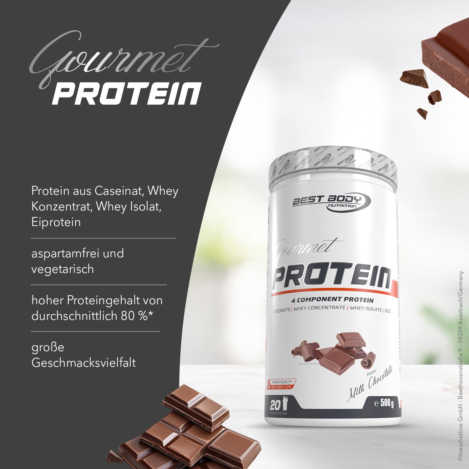 Gourmet Premium Pro Protein - Milk Chocolate - 500 g Dose#geschmack_milk-chocolate