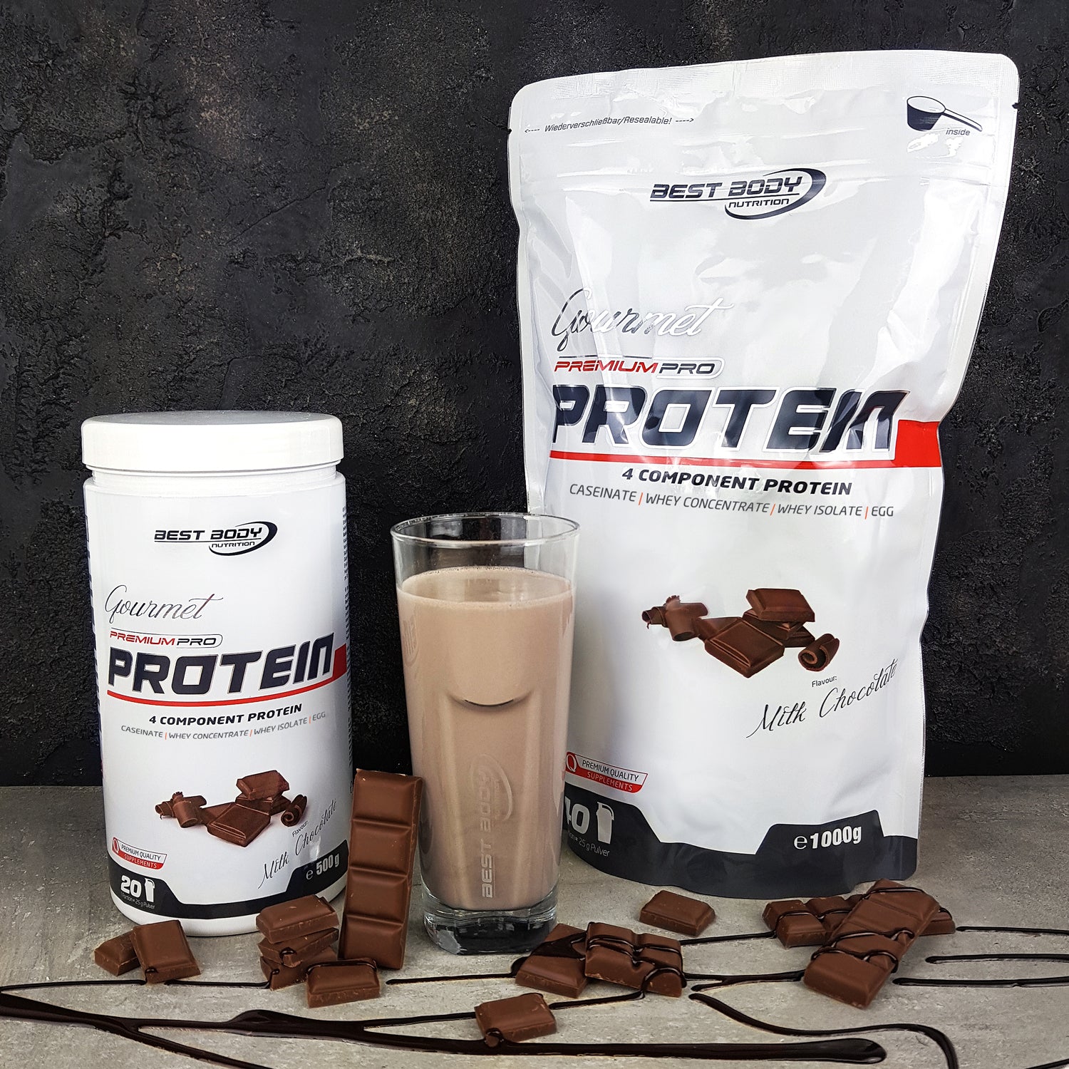 Gourmet Premium Pro Protein - Milk Chocolate - 500 g Dose#geschmack_milk-chocolate