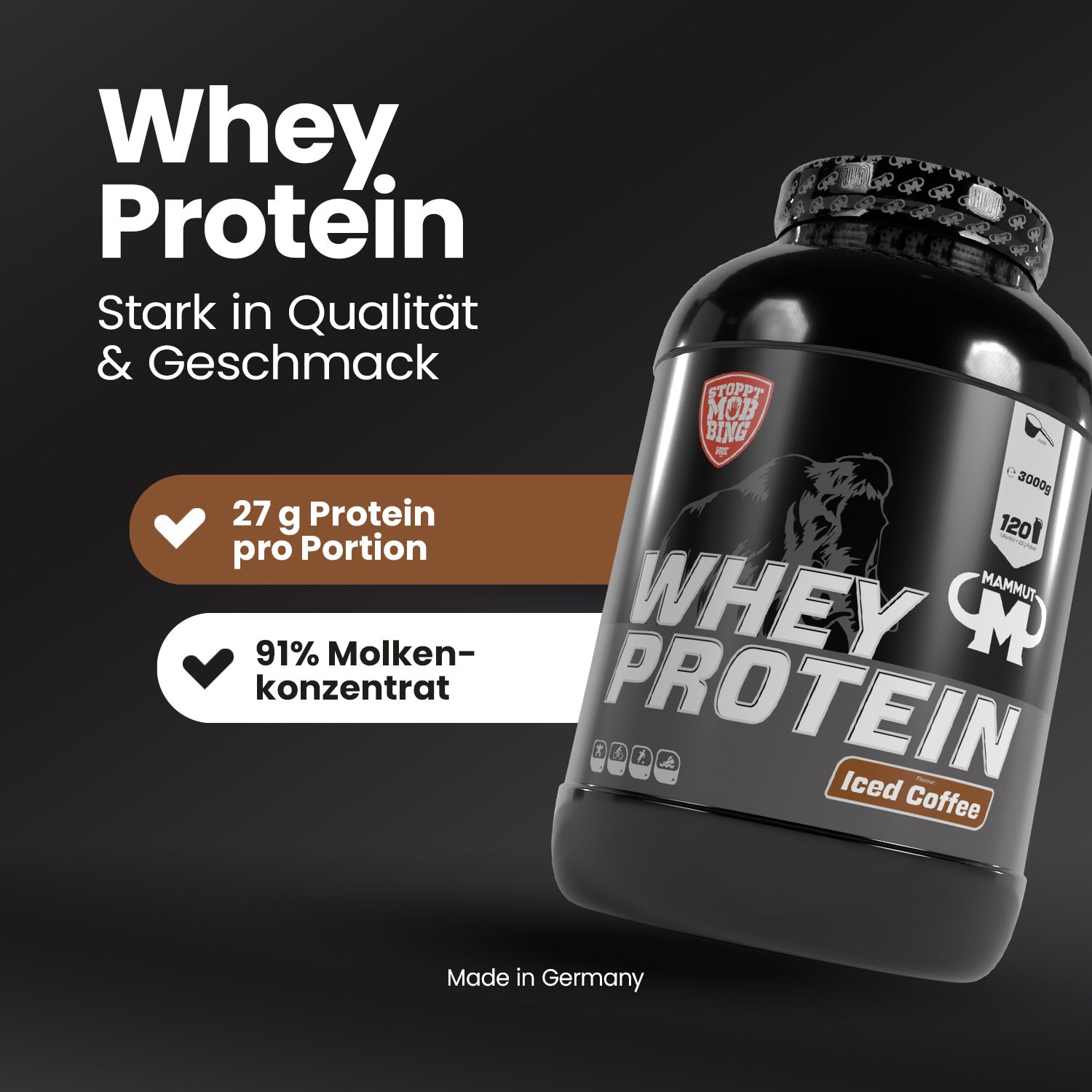 Whey Protein - Iced Coffee - 3000 g Dose#geschmack_iced-coffee
