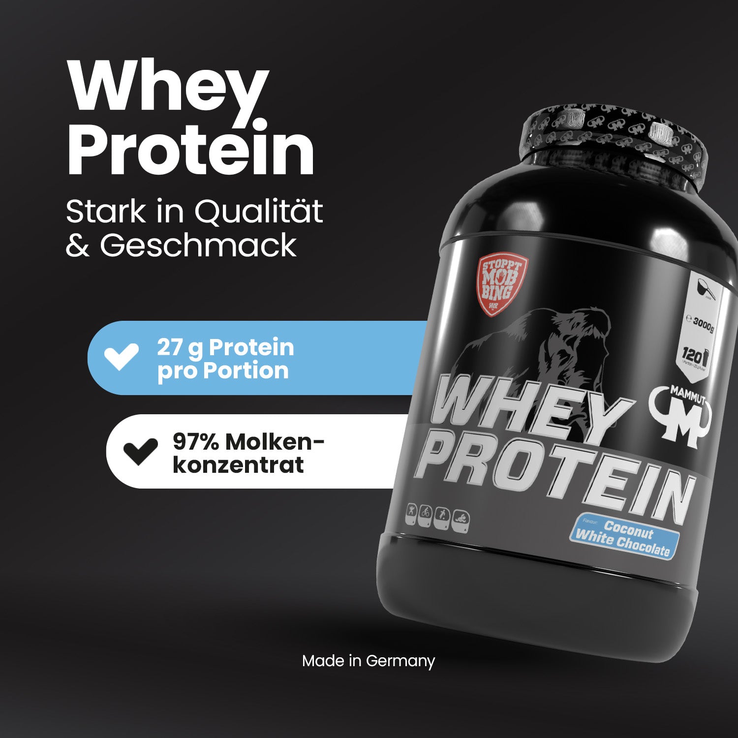 Whey Protein - Coconut White Chocolate - 3000 g Dose#geschmack_coconut-white-chocolate