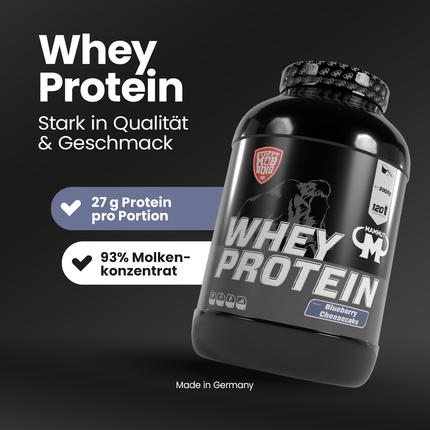 Whey Protein - Blueberry Cheesecake - 3000 g Dose#geschmack_blueberry-cheesecake