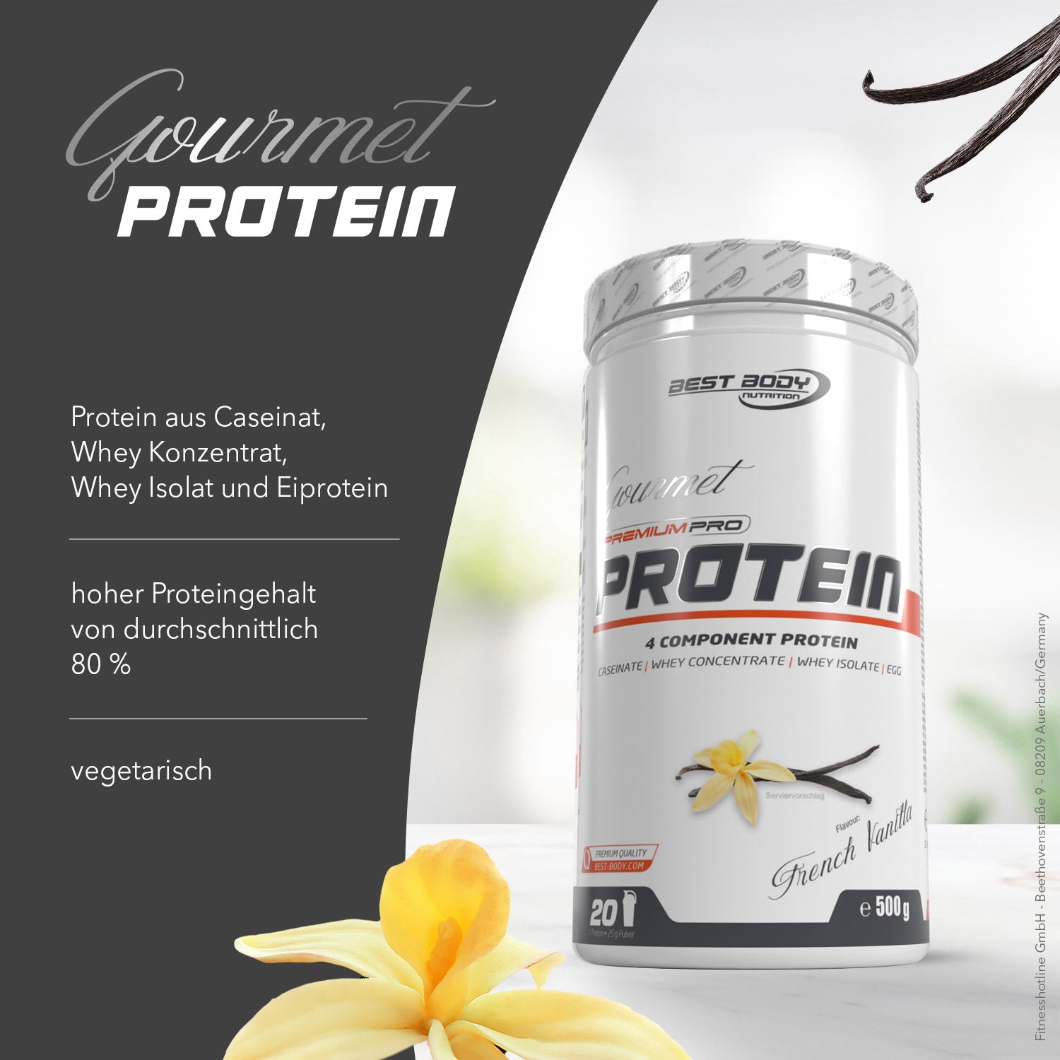 Gourmet Premium Pro Protein - French Vanilla - 500 g Dose#geschmack_french-vanilla
