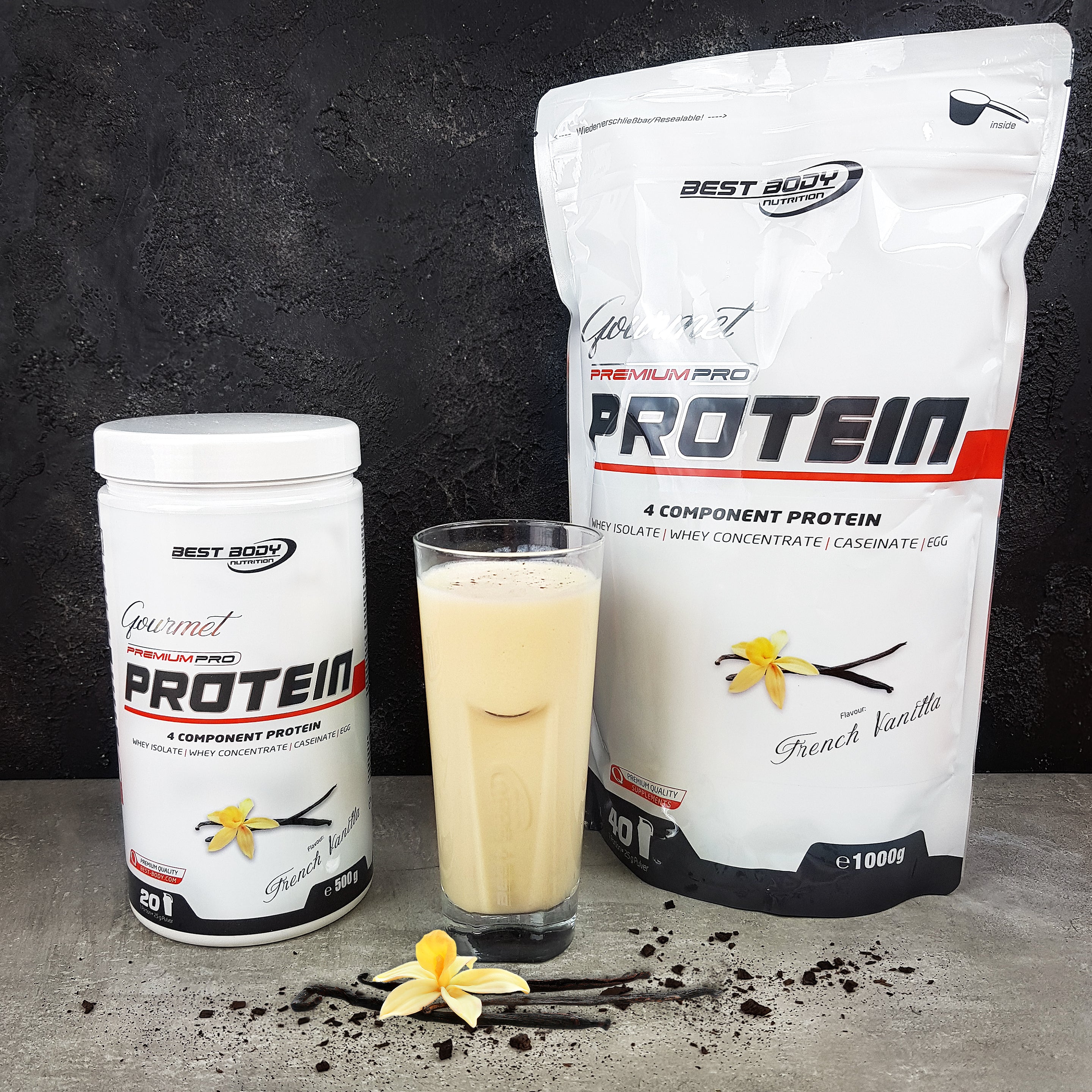 Gourmet Premium Pro Protein - French Vanilla - 1000 g Zipp-Beutel#geschmack_french-vanilla