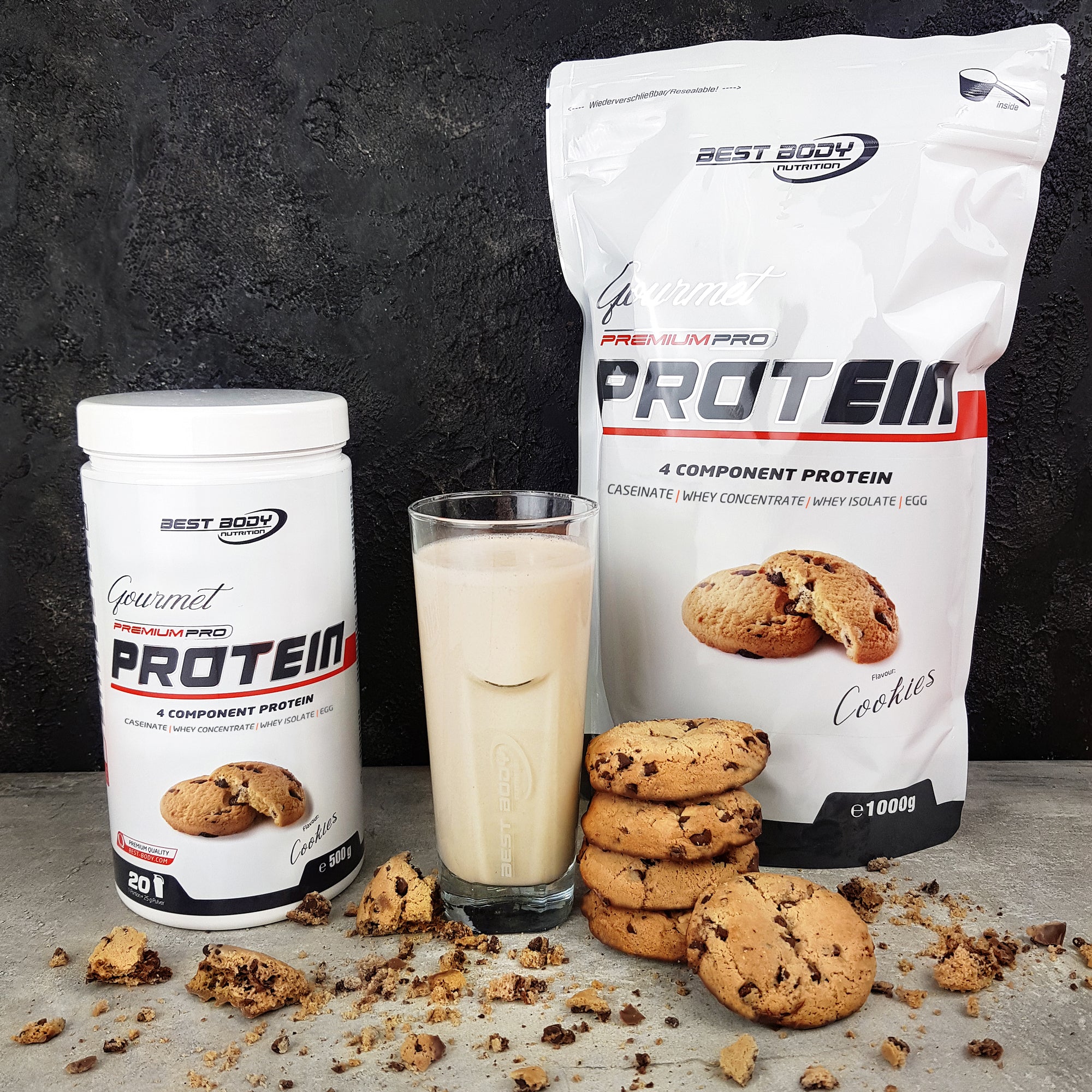 Gourmet Premium Pro Protein - Cookies - 1000 g Zipp-Beutel#geschmack_cookies