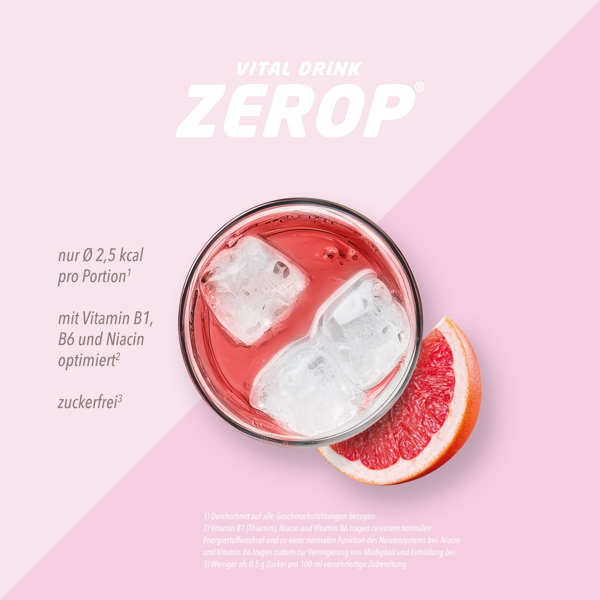 Vital Drink Zerop - Pink Grapefruit - 1000 ml Flasche#geschmack_pink-grapefruit