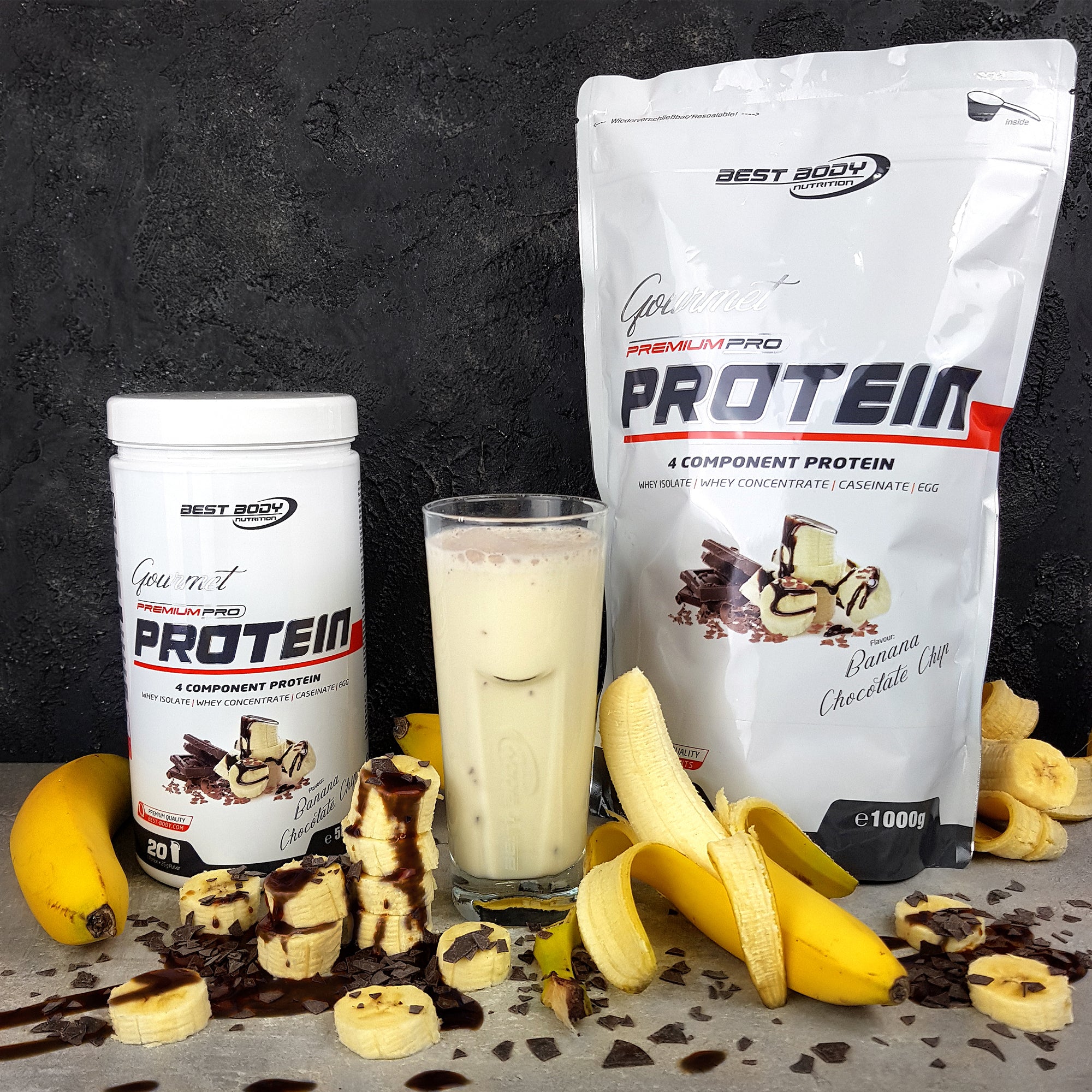 Gourmet Premium Pro Protein - Banana Chocolate Chip - 500 g Dose#geschmack_banana-chocolate-chip