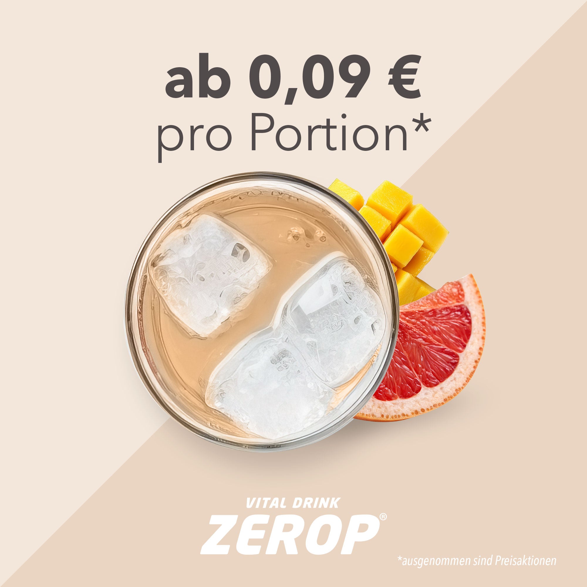 Vital Drink Zerop - Mango Grapefruit - 1000 ml Flasche#geschmack_mango-grapefruit