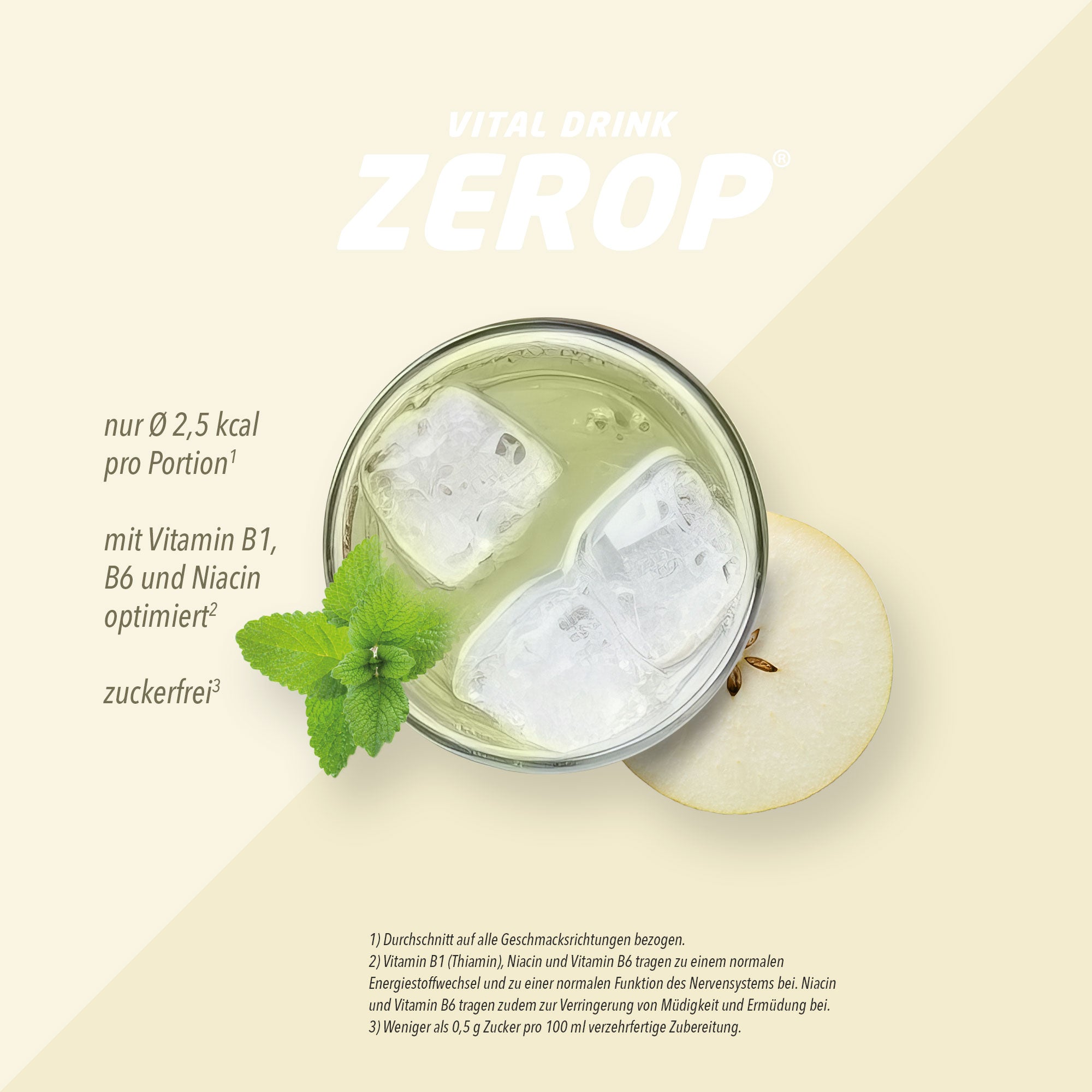 Vital Drink Zerop - Birne Melisse - 1000 ml Flasche#geschmack_birne-melisse