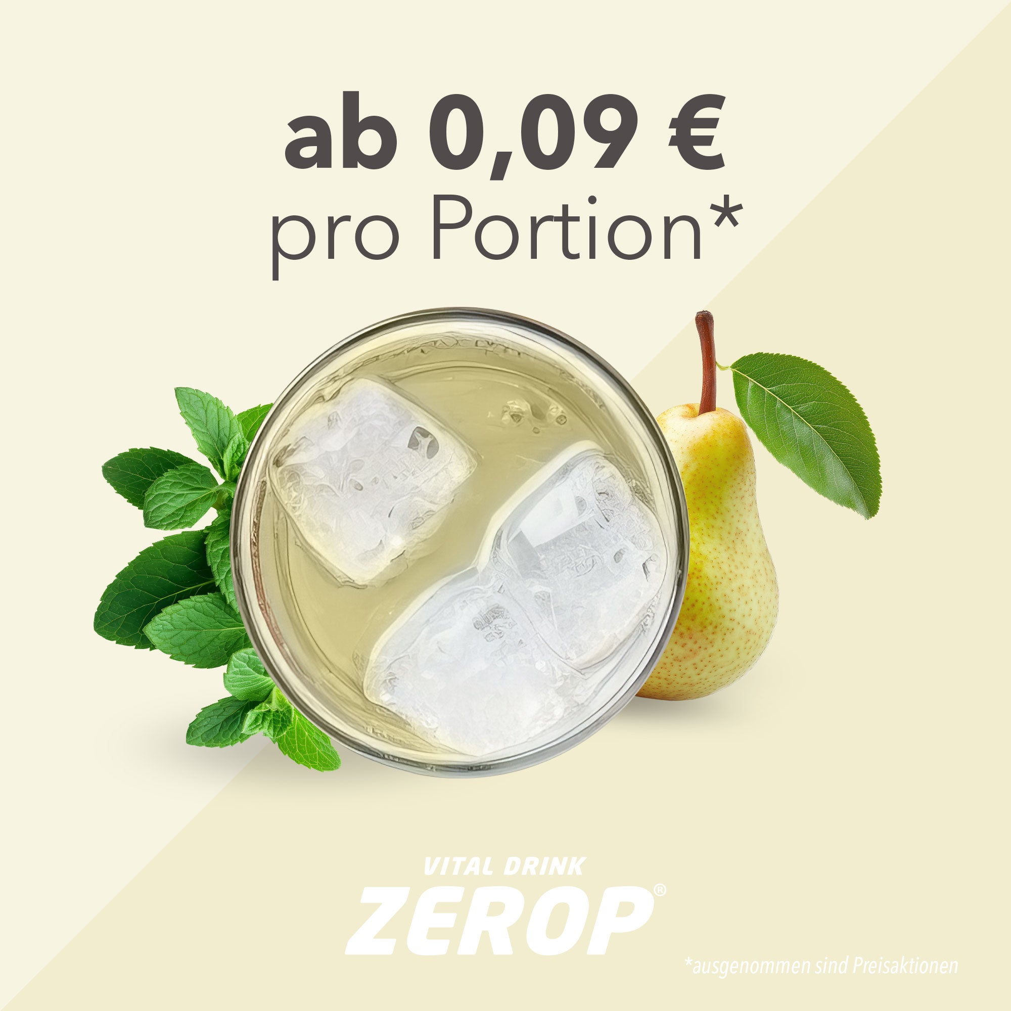 Vital Drink Zerop - Birne Melisse - 1000 ml Flasche#geschmack_birne-melisse