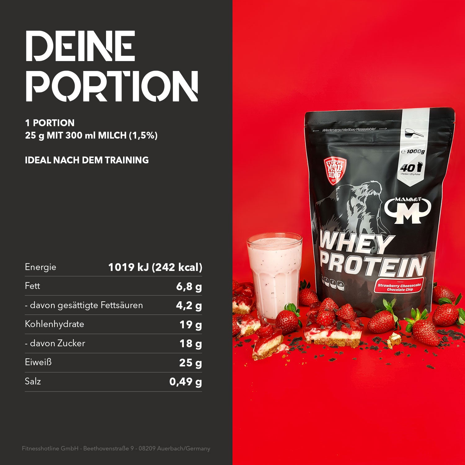 Whey Protein - Strawberry Cheesecake Chocolate Chip - 1000 g Zipp-Beutel#geschmack_strawberry-cheesecake-chocolate-chip