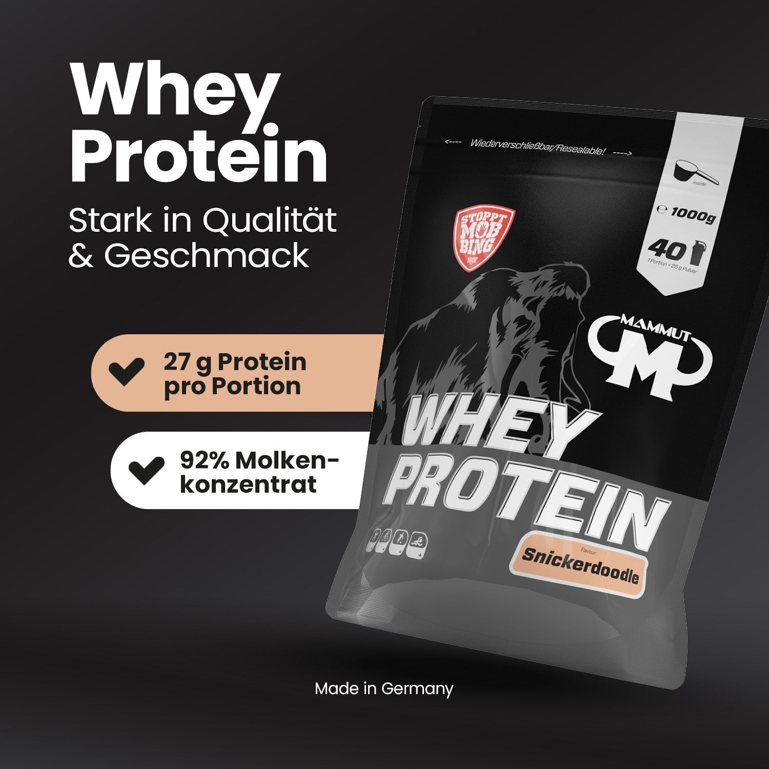 Whey Protein - Snickerdoodle - 1000 g Zipp-Beutel#geschmack_snickerdoodle