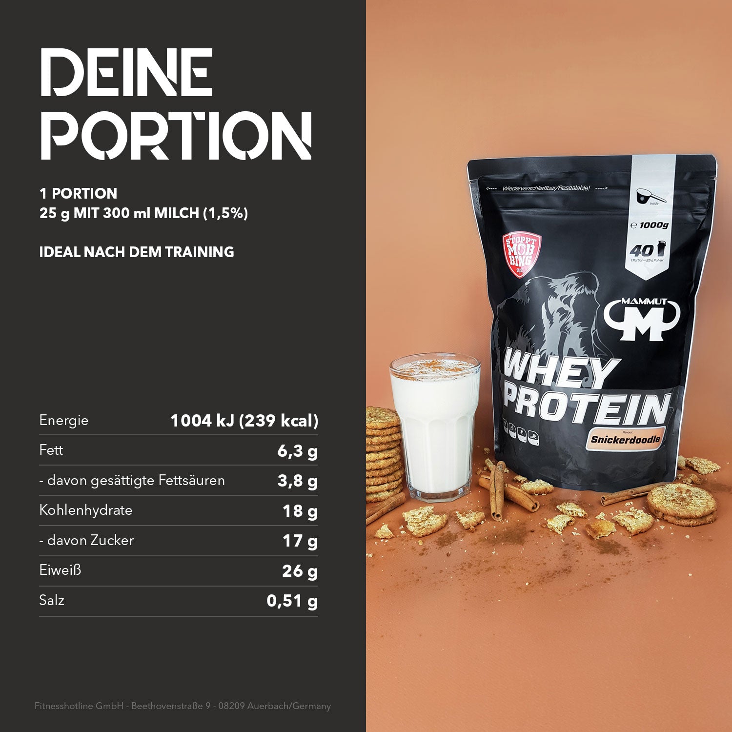 Whey Protein - Snickerdoodle - 1000 g Zipp-Beutel#geschmack_snickerdoodle