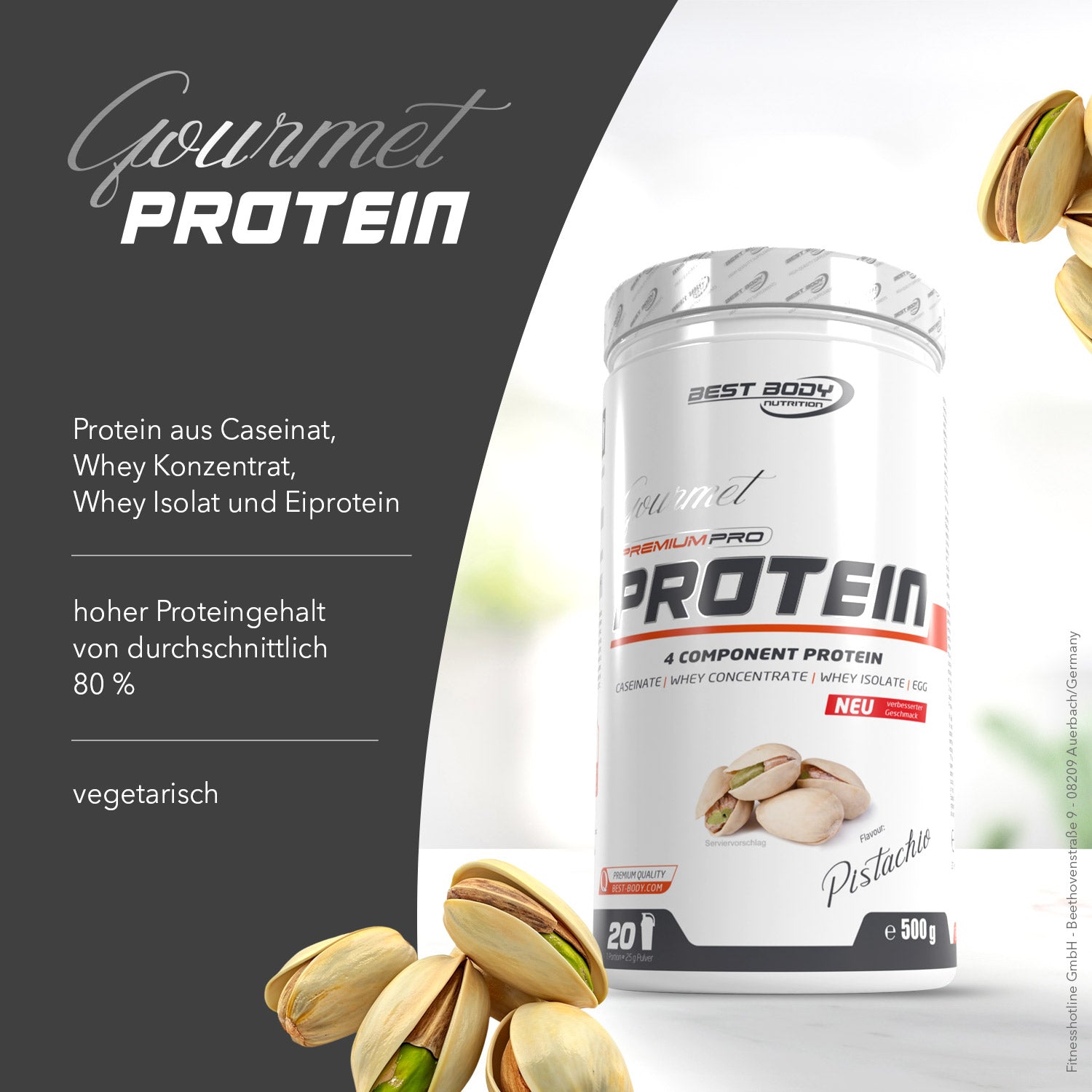 Gourmet Premium Pro Protein - Pistachio - 500 g Dose#geschmack_pistachio
