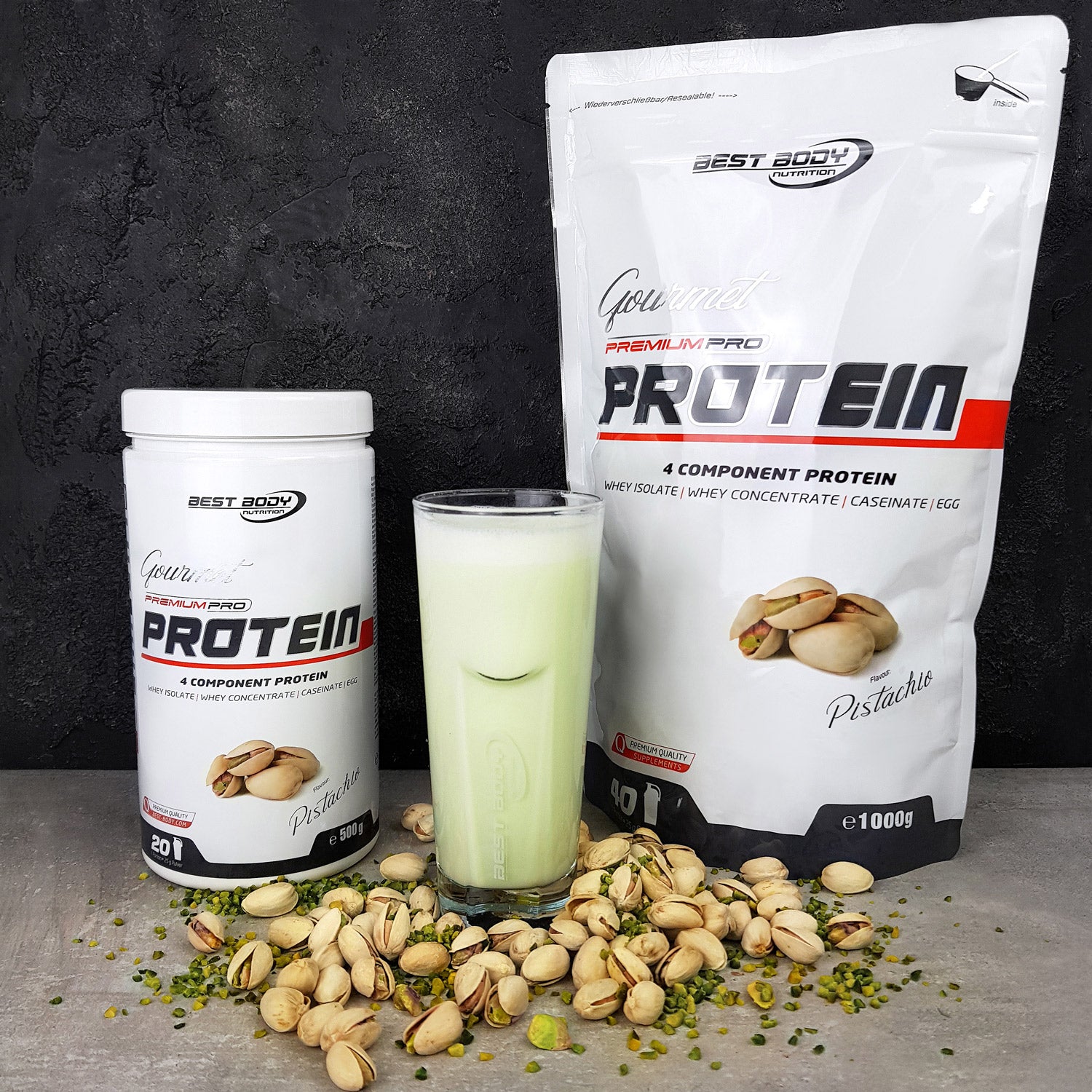 Gourmet Premium Pro Protein - Pistachio - 1000 g Zipp-Beutel#geschmack_pistachio