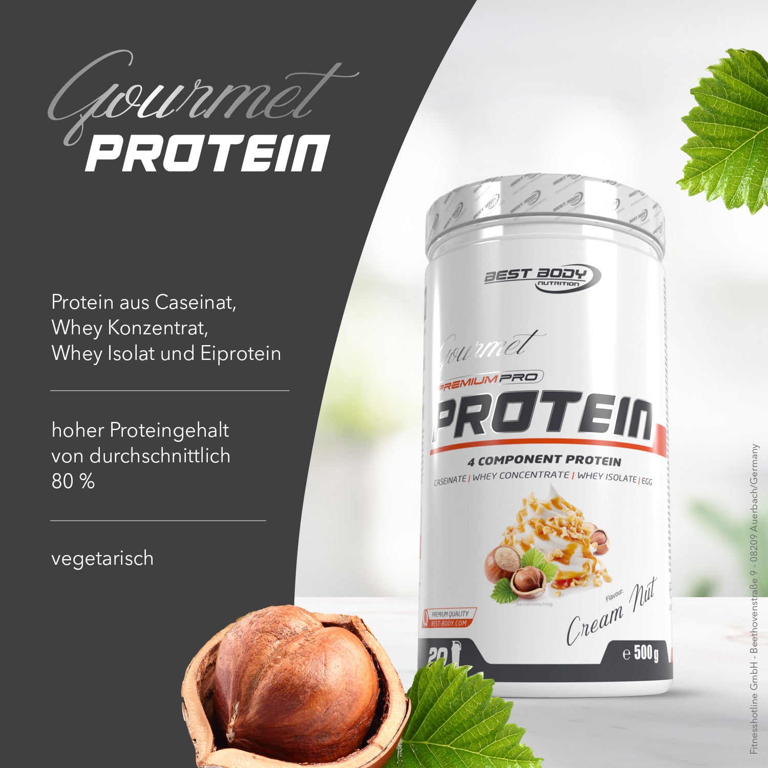 Gourmet Premium Pro Protein - Cream Nut - 500 g Dose#geschmack_cream-nut