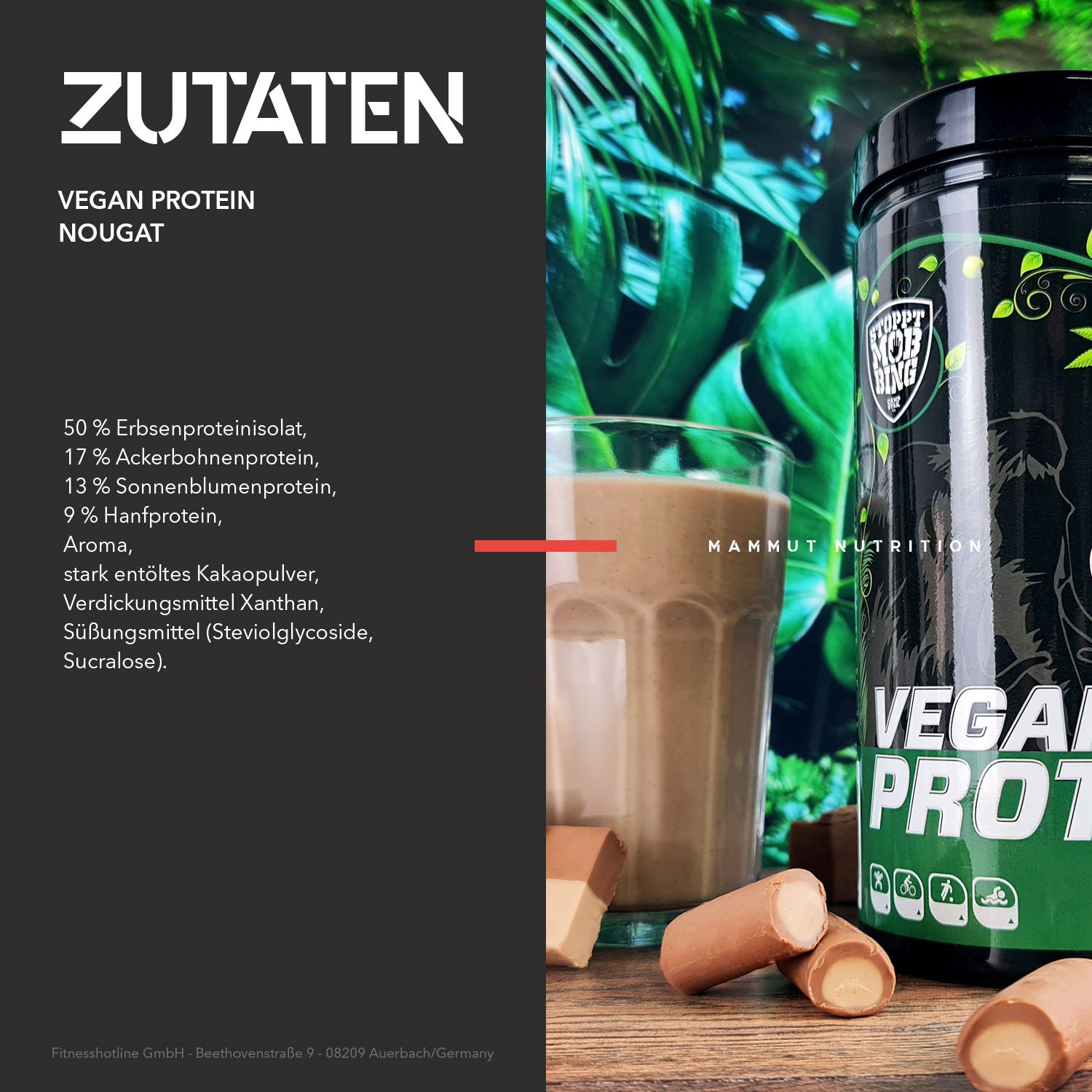 Vegan Protein - Nougat - 460 g Dose#geschmack_nougat