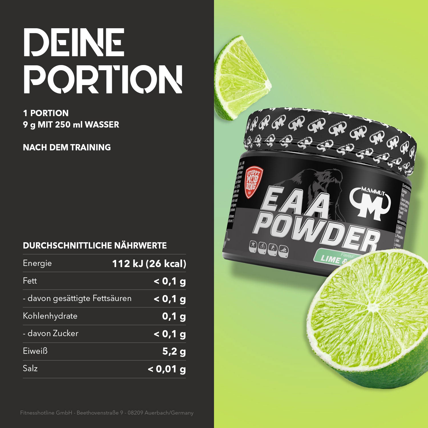 EAA Powder - Lime & Mint - 250 g Dose#geschmack_lime-mint