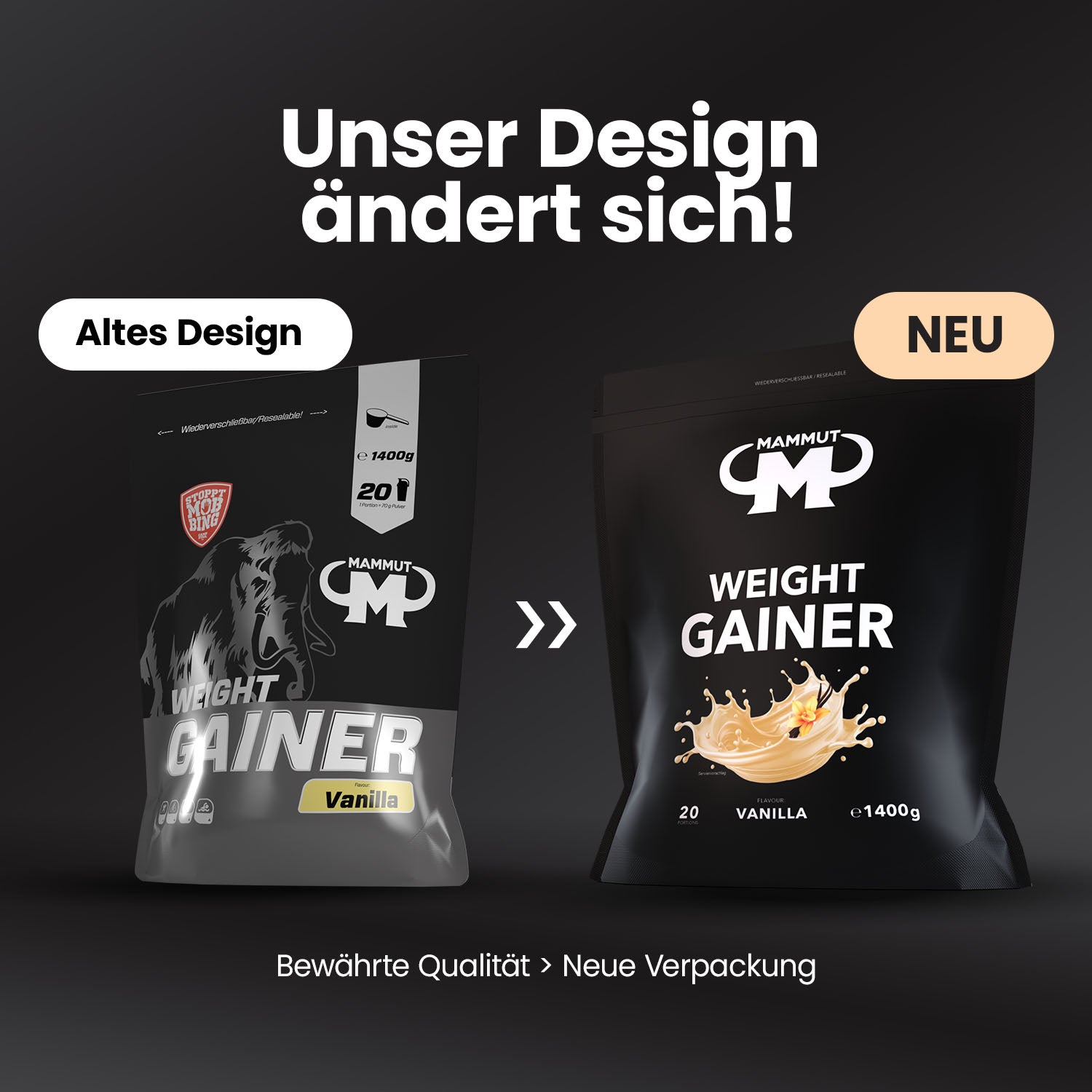Weight Gainer Crash 5000 - Vanilla - 1400 g Beutel + Shaker#geschmack_vanilla