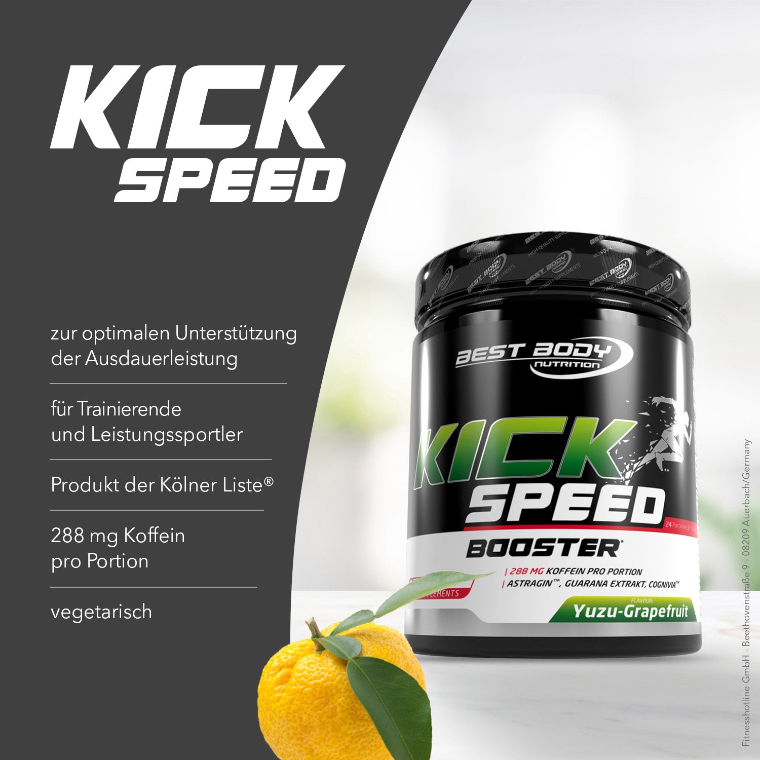 Professional Kick Speed Booster - Yuzu Grapefruit - 600 g Dose#_
