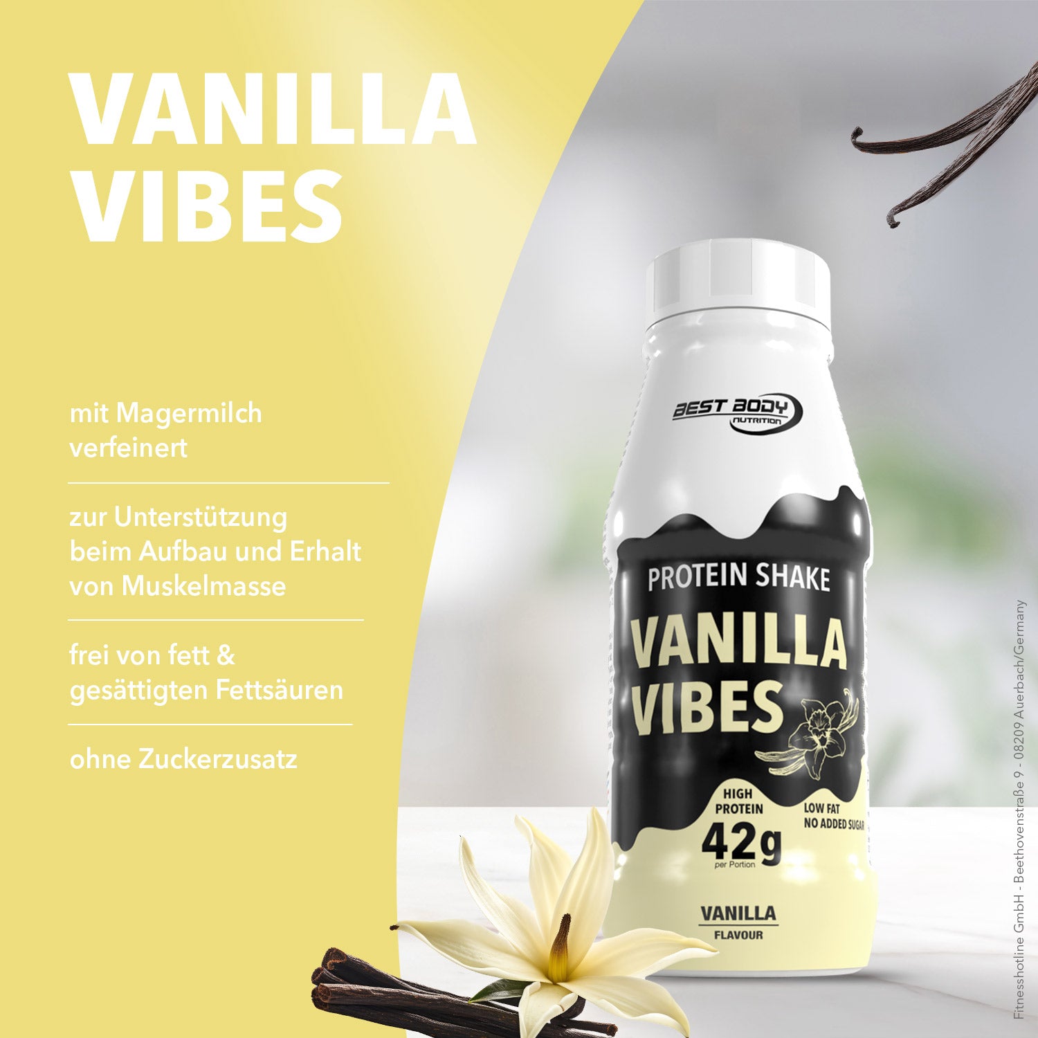 Protein Shake - RTD - Vanilla Vibes - 500 ml PET Flasche#geschmack_vanilla-vibes