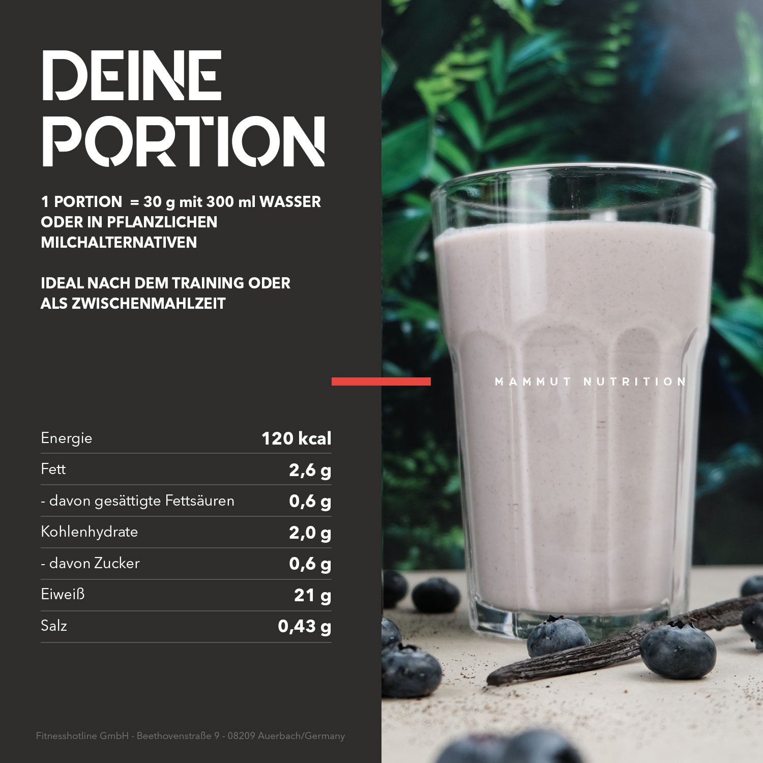 Vegan Protein - Blueberry Vanilla - 460 g Dose#geschmack_blueberry-vanilla