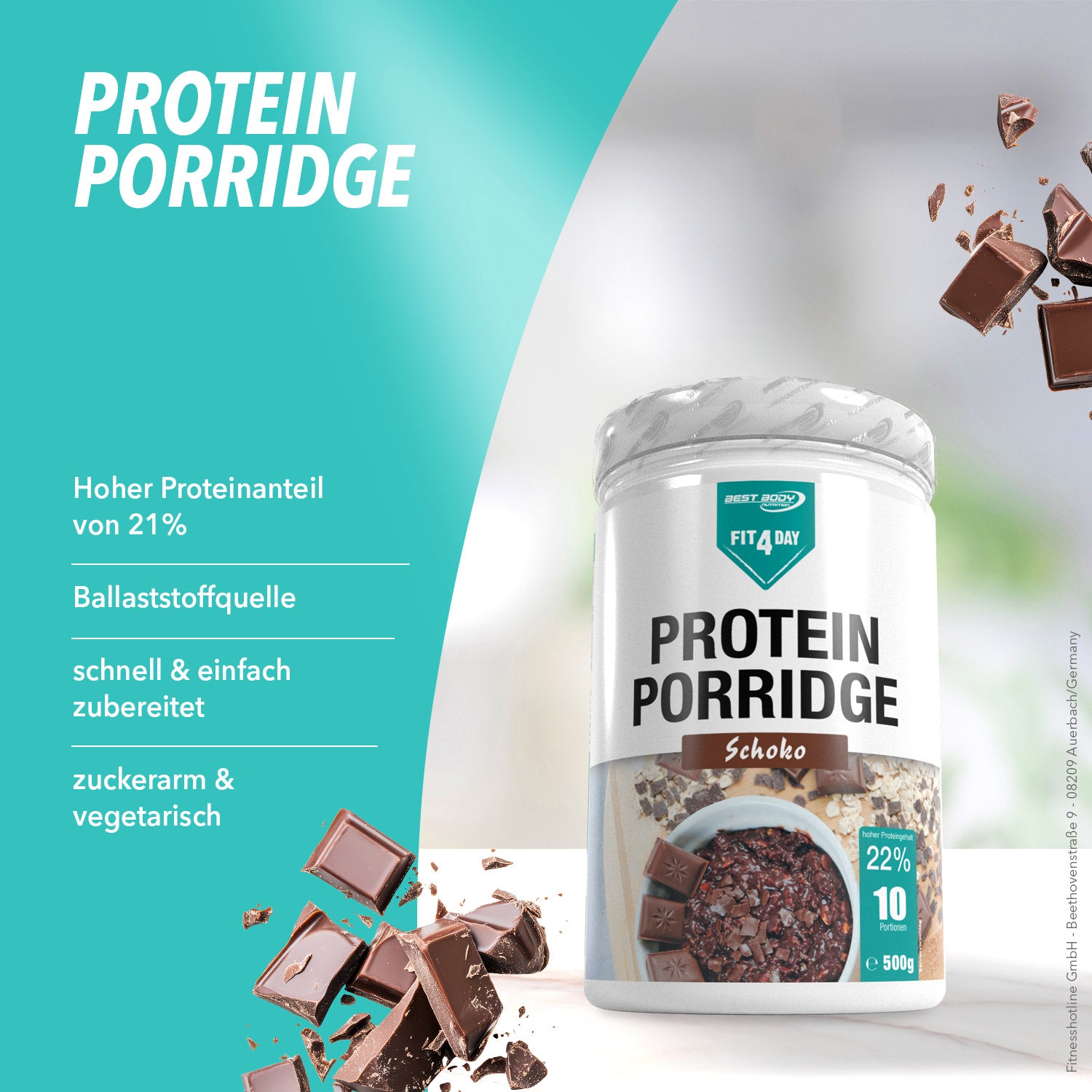Protein Porridge - Schoko - 500 g Dose#geschmack_schoko