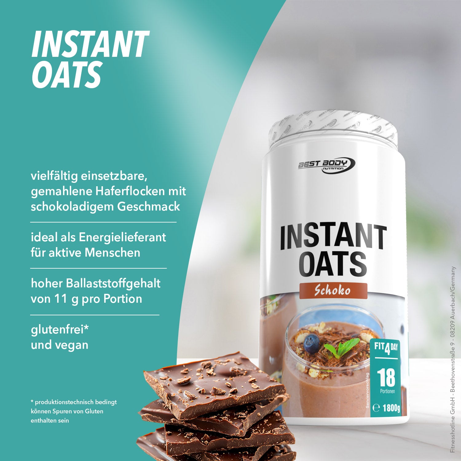 Instant Oats - Schoko - 1800 g Dose#_