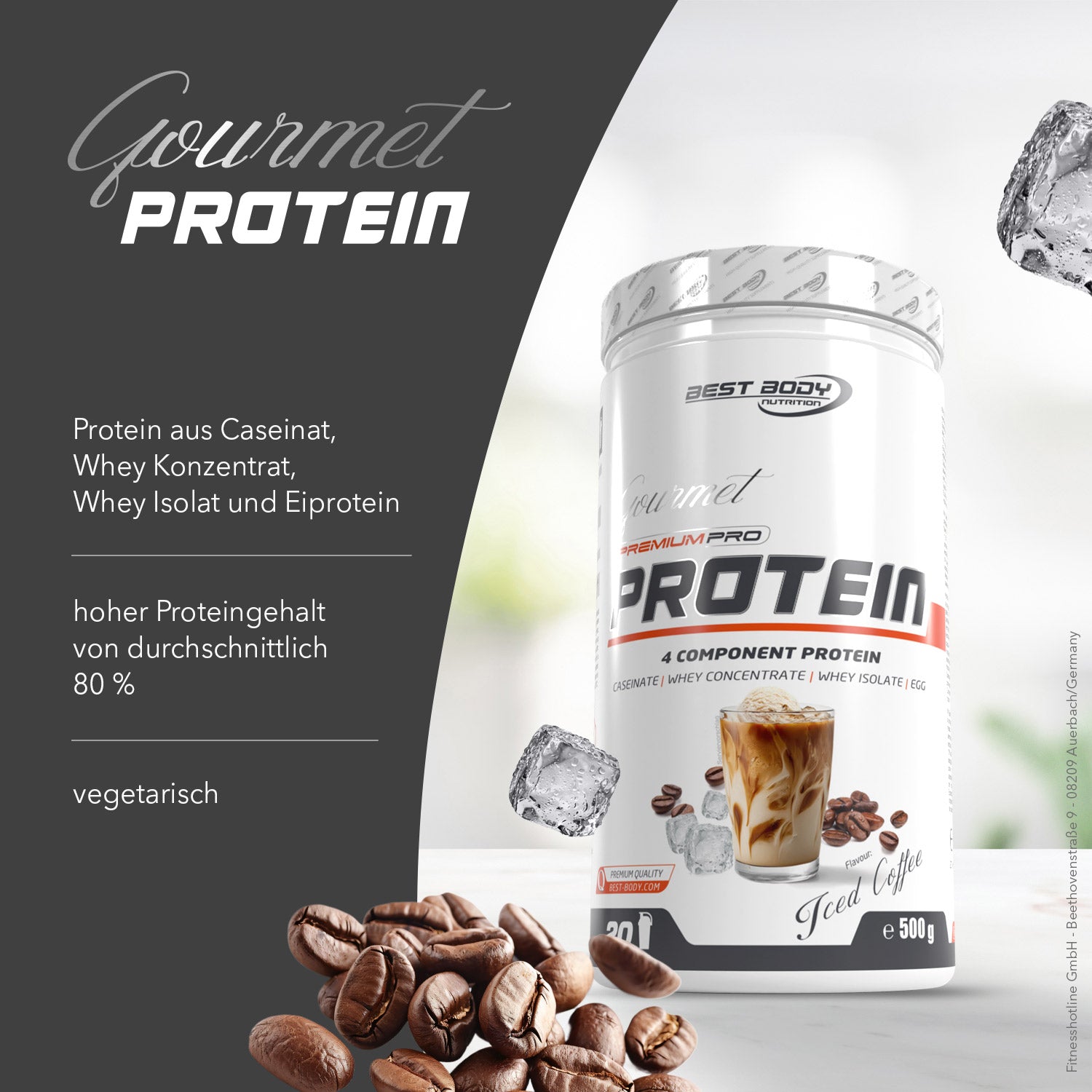 Gourmet Premium Pro Protein - Iced Coffee - 500 g Dose#geschmack_iced-coffee