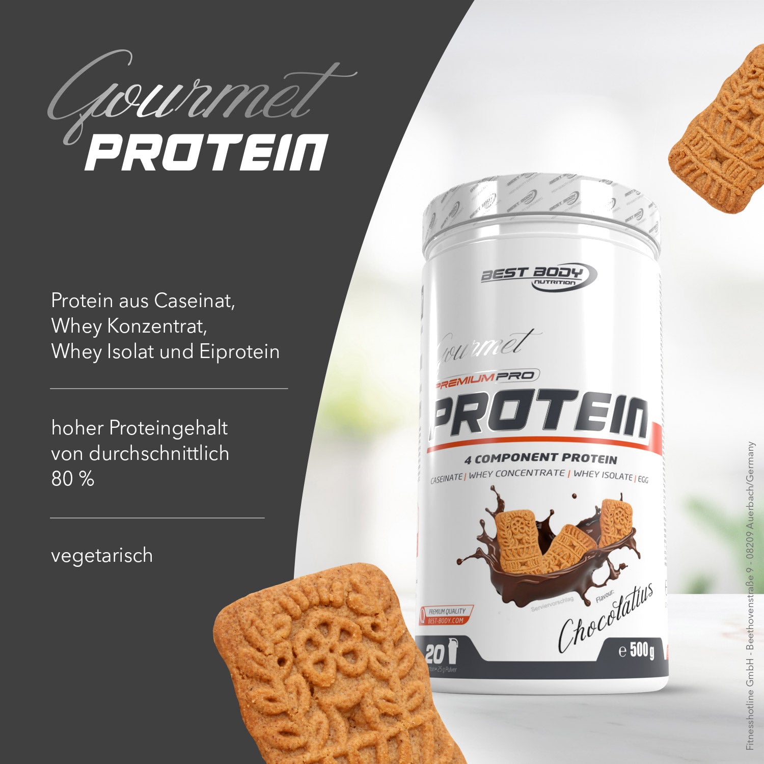 Gourmet Premium Pro Protein - Chocolatius - 500 g Dose#geschmack_chocolatius