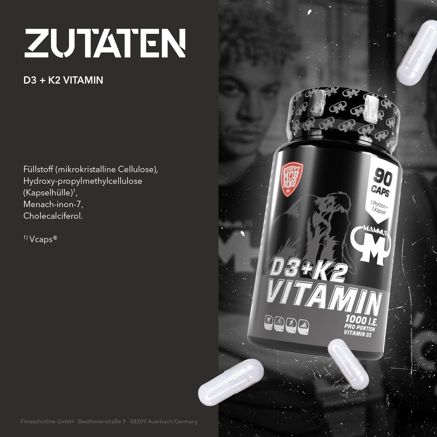 Vitamin D3 + K2 Caps - 90 Stück/Dose#_