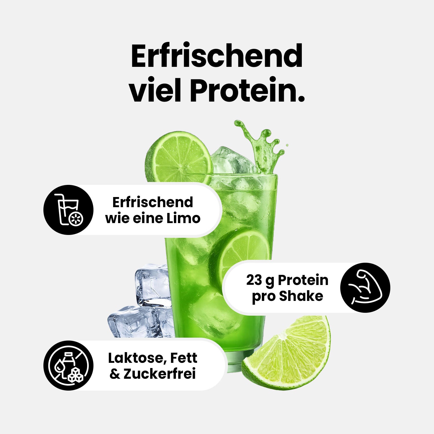 Clear Water Whey Isolate + Hydrolysate - Lime & Mint - 450 g Dose#geschmack_lime-mint