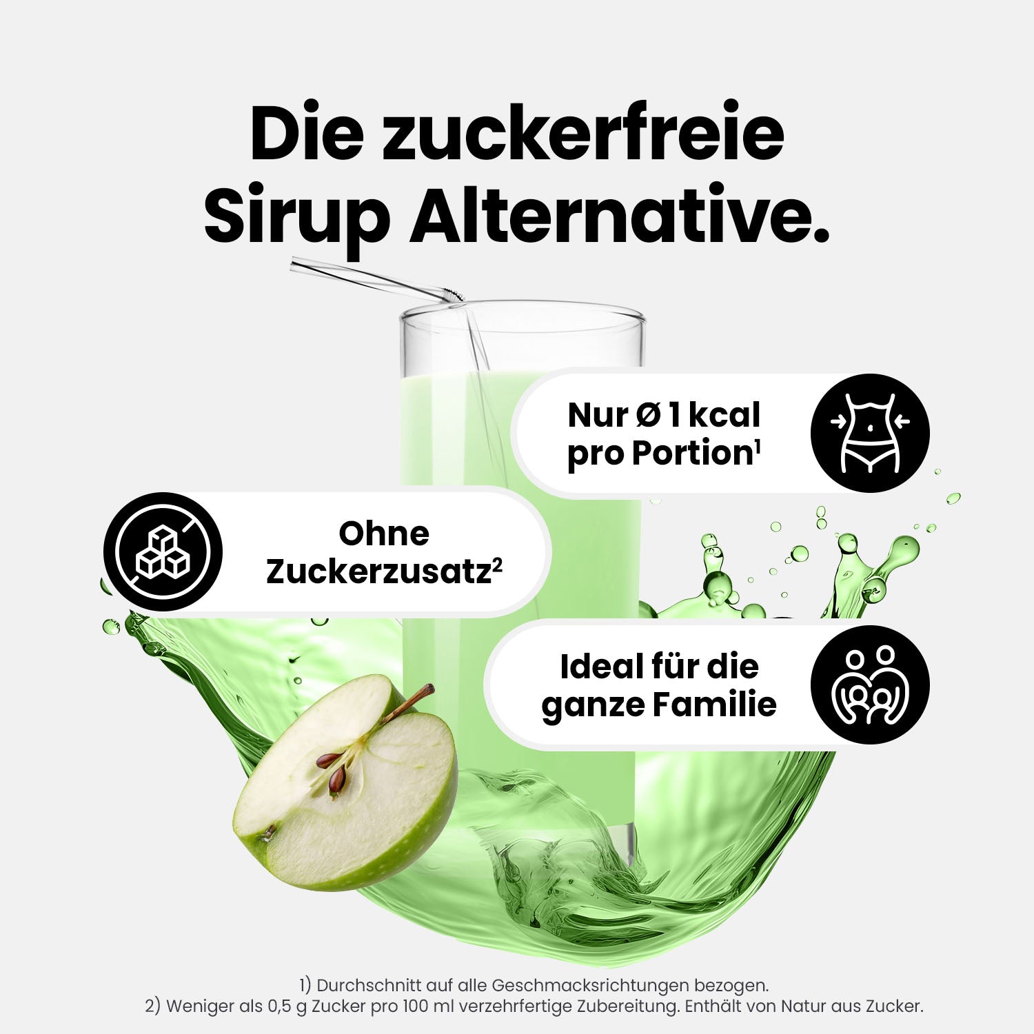 Vital Drink Zerop - Grüner Apfel - 1 L + Dosierpumpe#geschmack_gr-ner-apfel