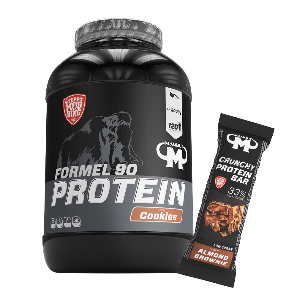 Formel 90 Protein - Cookies - 3000 g Dose + Protein Bar (Almond Brownie)#geschmack_cookies