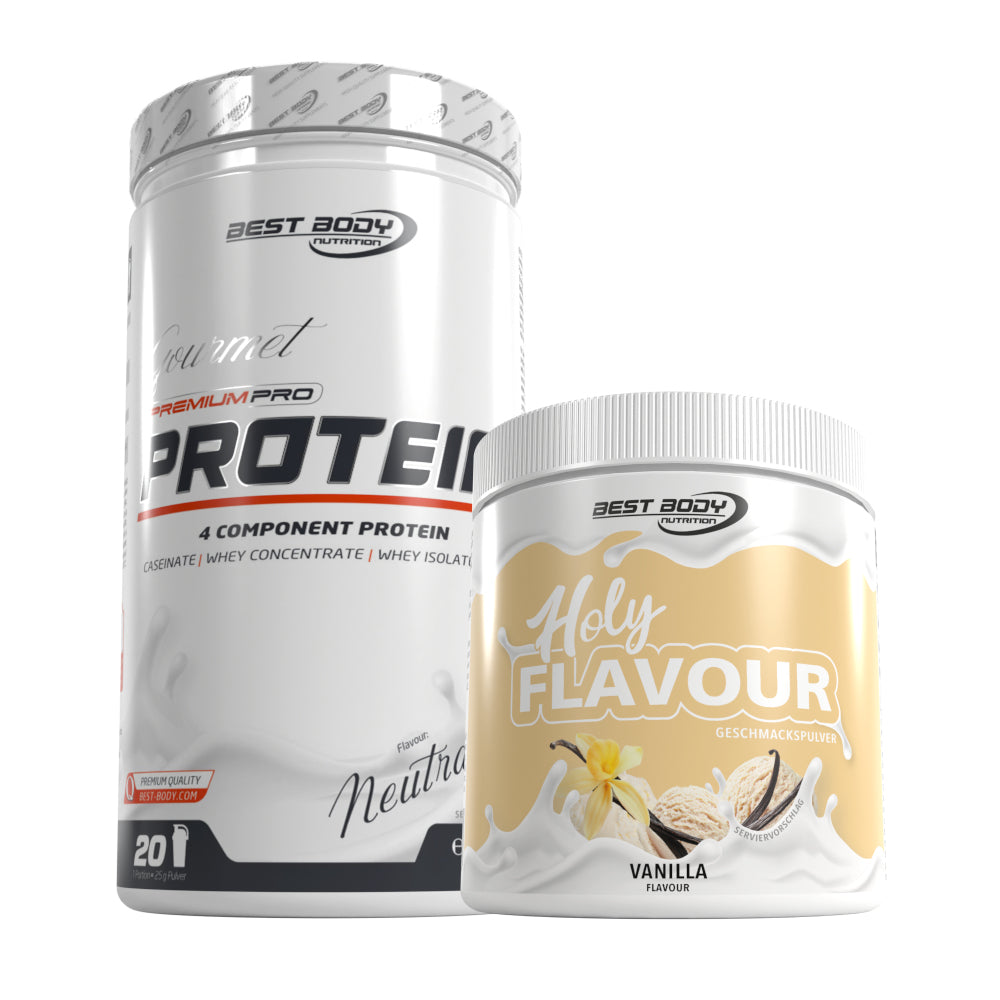 Gourmet Protein - Neutral - 500 g Dose + Holy Flavour Vanilla 250 g Dose#_