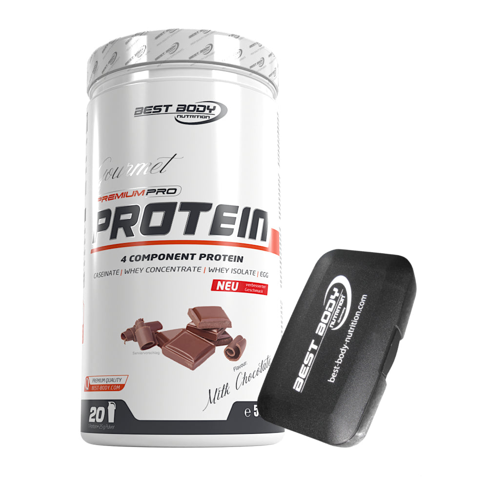 Gourmet Protein - Milk Chocolate - 500 g Dose + Pillenbox#geschmack_milk-chocolate