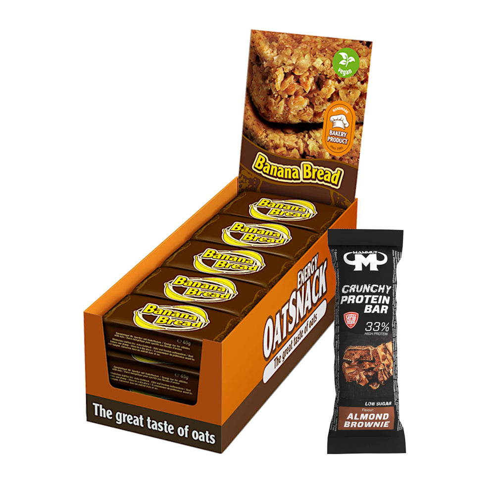 Oat Snack - Banana Bread - 1050 g Faltschachtel + Protein Bar (Almond Brownie)#geschmack_banana-bread