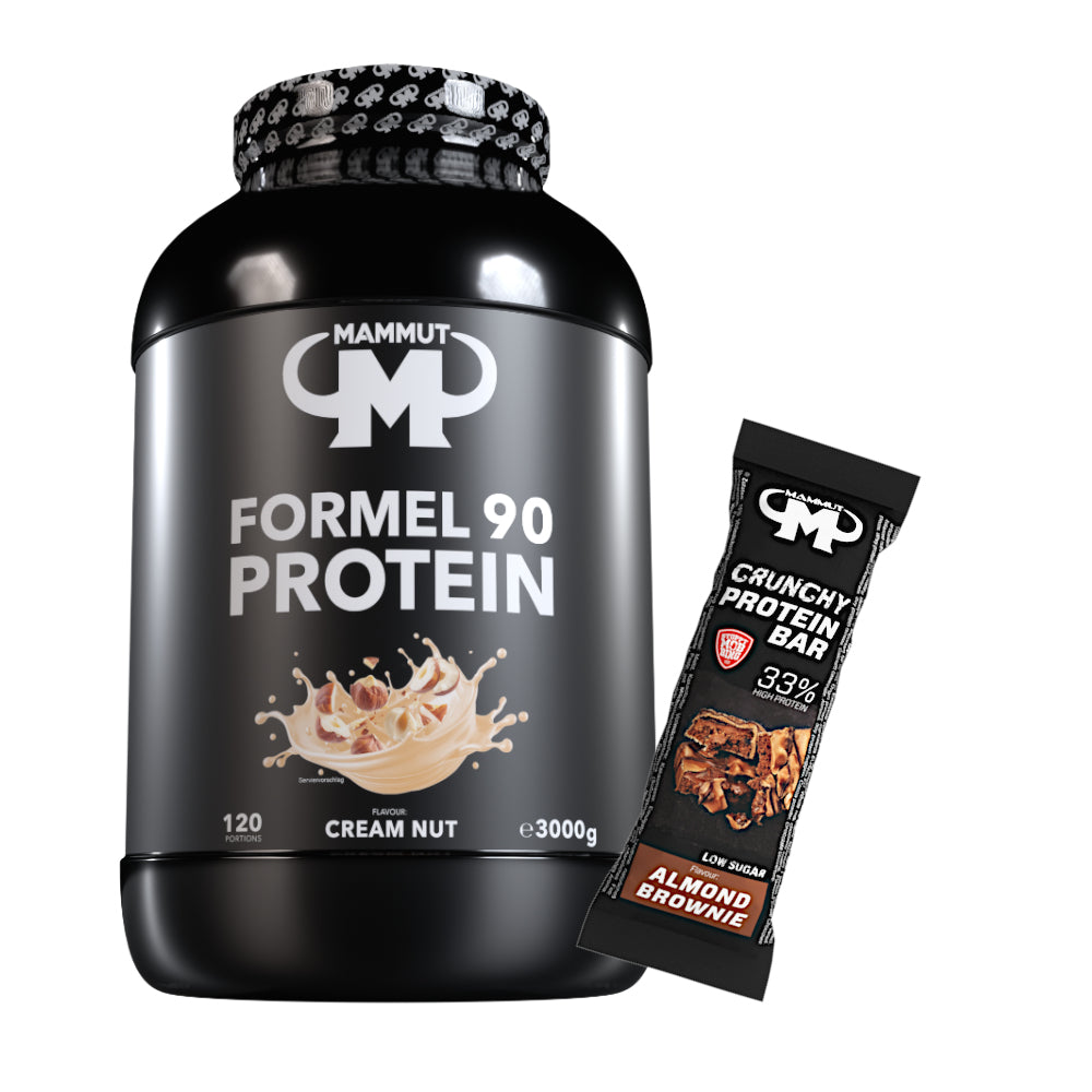 Formel 90 Protein - Cream Nut - 3000 g Dose + Protein Bar (Almond Brownie)#geschmack_cream-nut