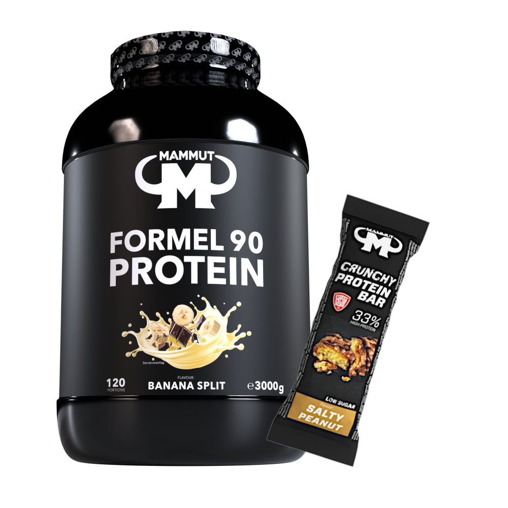Formel 90 Protein - Banana Split - 3000 g Dose + Protein Bar (Salty Peanut)#geschmack_banana-split
