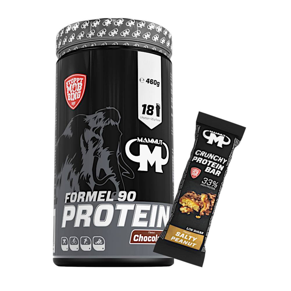 Formel 90 Protein - Chocolate - 460 g Dose + Protein Bar (Salty Peanut)#geschmack_schoko