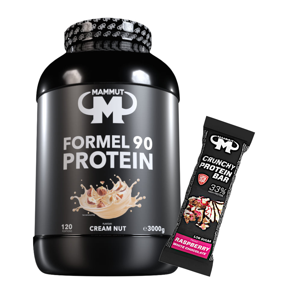 Formel 90 Protein - Cream Nut - 3000 g Dose + Protein Bar (Raspberry White Chocolate)#geschmack_cream-nut