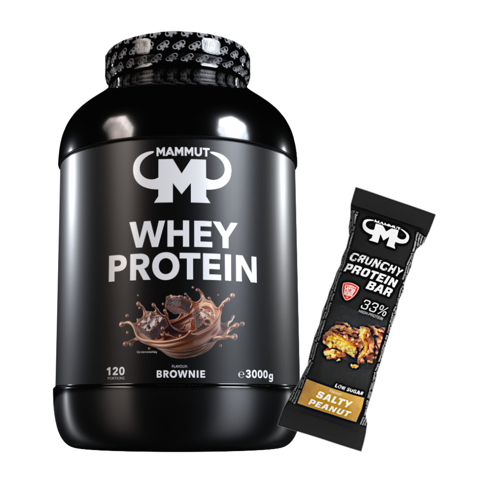 Whey Protein - Brownie - 3000 g Dose + Protein Bar (Salty Peanut)#geschmack_brownie