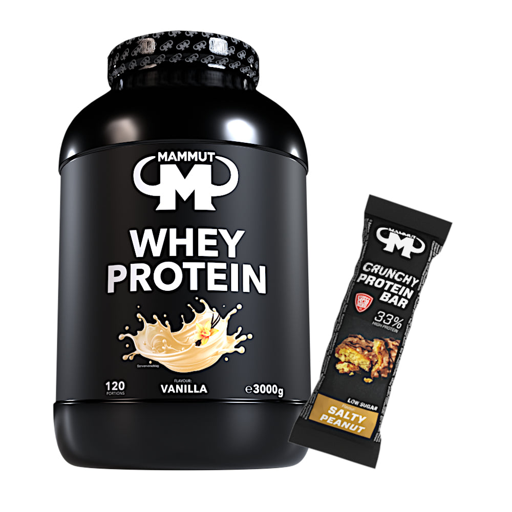 Whey Protein - Vanilla - 3000 g Dose + Protein Bar (Salty Peanut)#geschmack_vanille