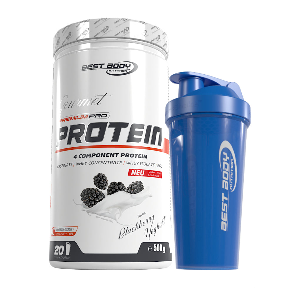 Gourmet Protein - Blackberry Yoghurt - 500 g Dose + Shaker#geschmack_blackberry-yoghurt