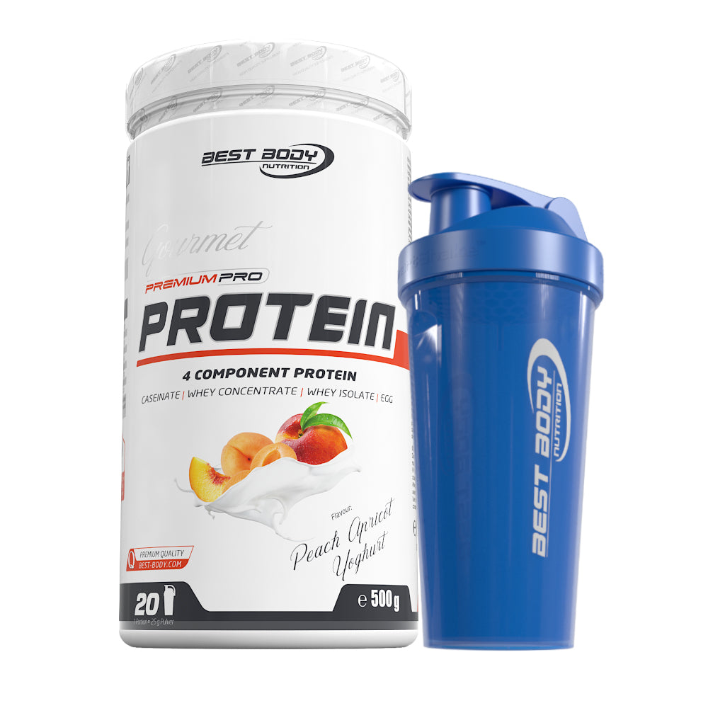 Gourmet Protein - Peach Apricot Yoghurt - 500 g Dose + Shaker#geschmack_peach-apricot-yoghurt